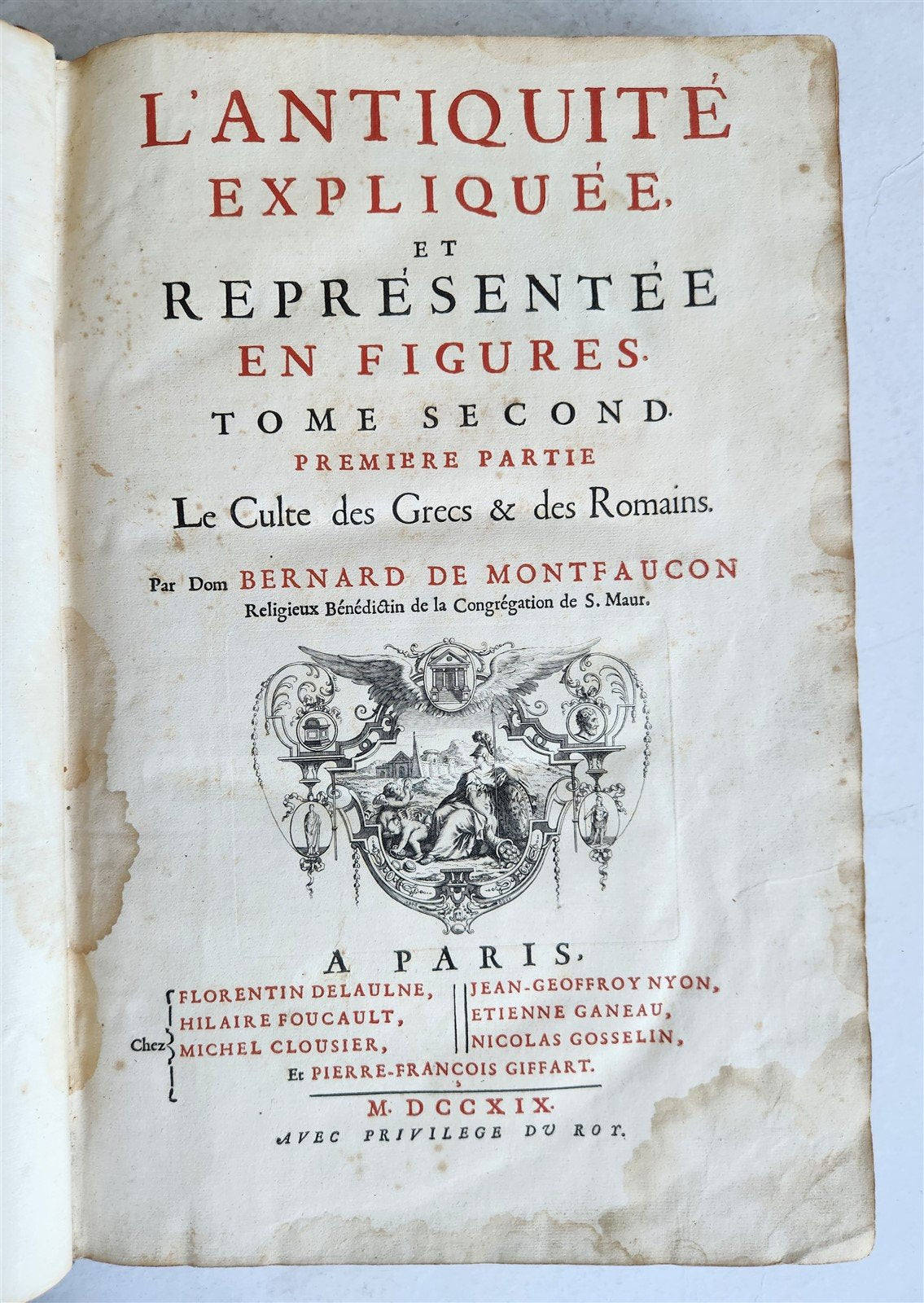 1719 CULTS of ROMANS & GREEKS antique FOLIO RICHLY ILLUSTRATED w/ 104 PLATES