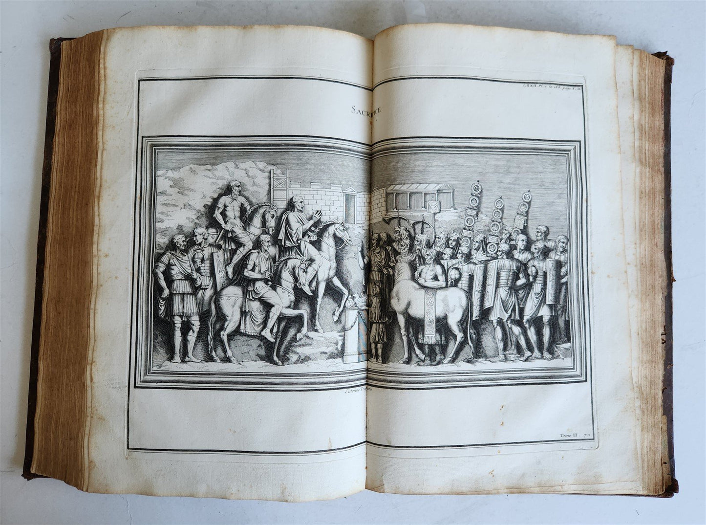 1719 CULTS of ROMANS & GREEKS antique FOLIO RICHLY ILLUSTRATED w/ 104 PLATES
