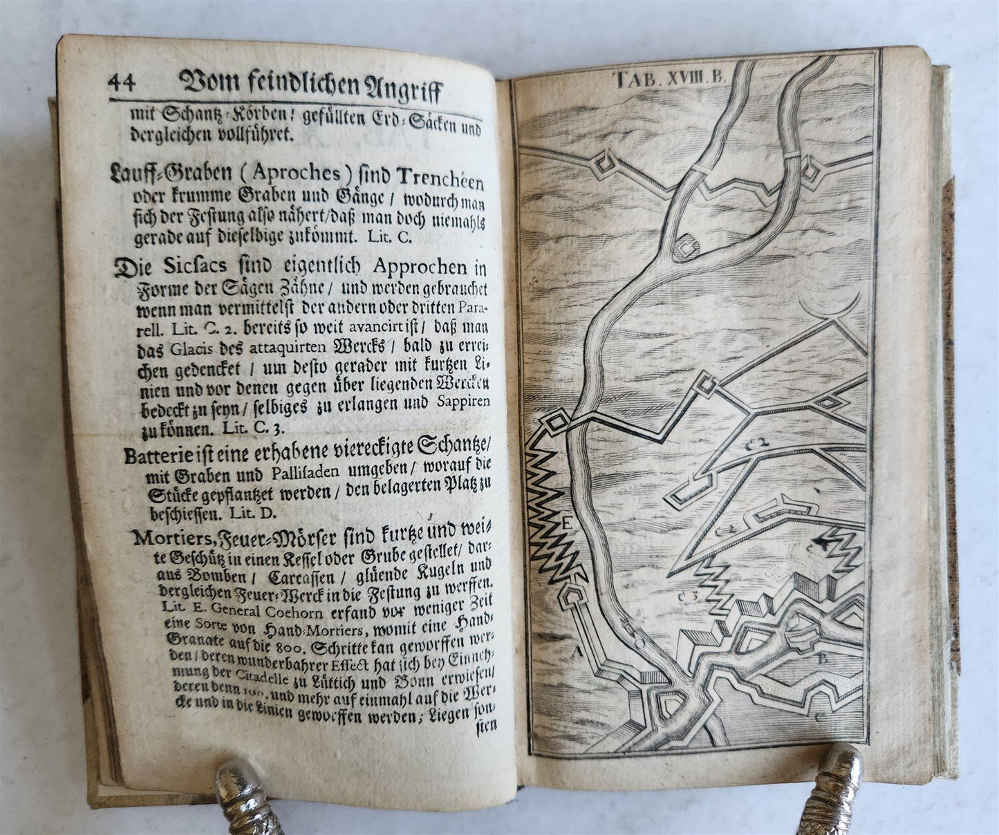 1715 MILITARY FORTIFICATIONS antique ILLUSTRATED w/ 21 PLATES in GERMAN