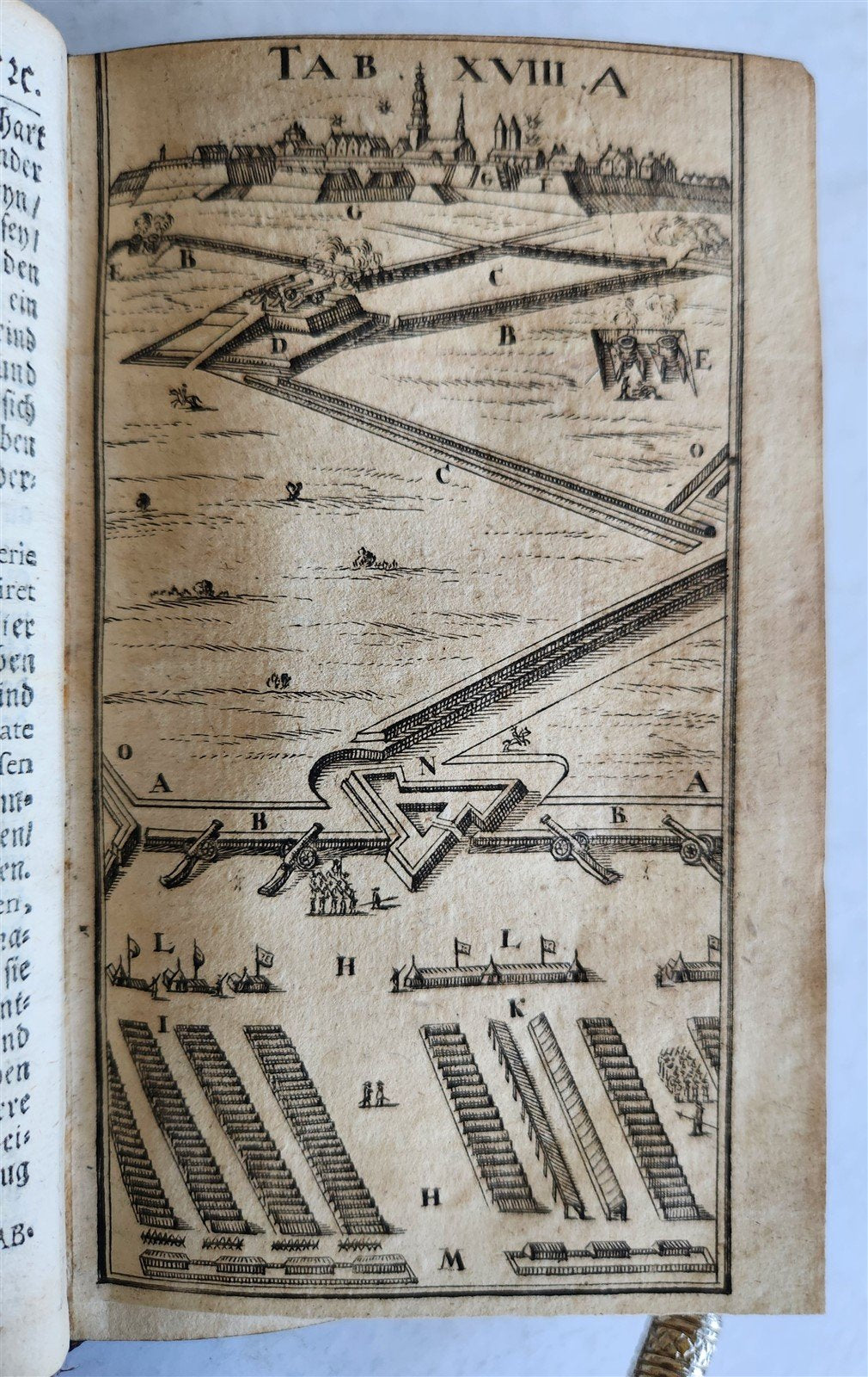 1715 MILITARY FORTIFICATIONS antique ILLUSTRATED w/ 21 PLATES in GERMAN