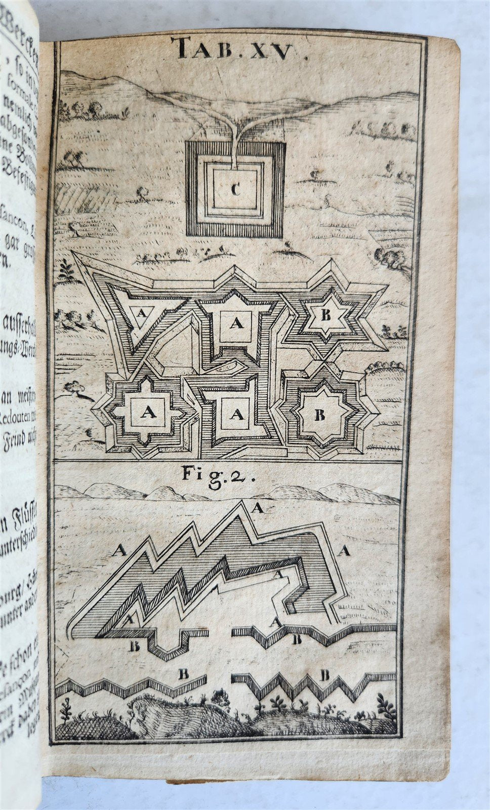 1715 MILITARY FORTIFICATIONS antique ILLUSTRATED w/ 21 PLATES in GERMAN