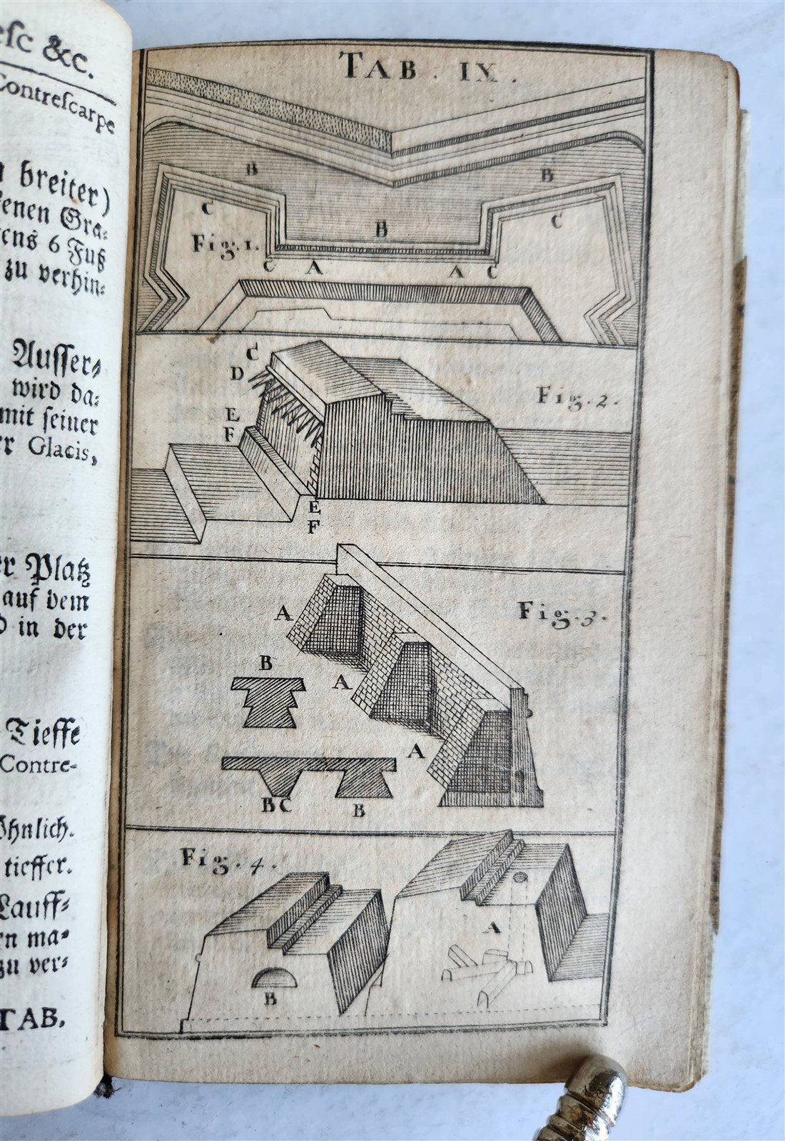 1715 MILITARY FORTIFICATIONS antique ILLUSTRATED w/ 21 PLATES in GERMAN