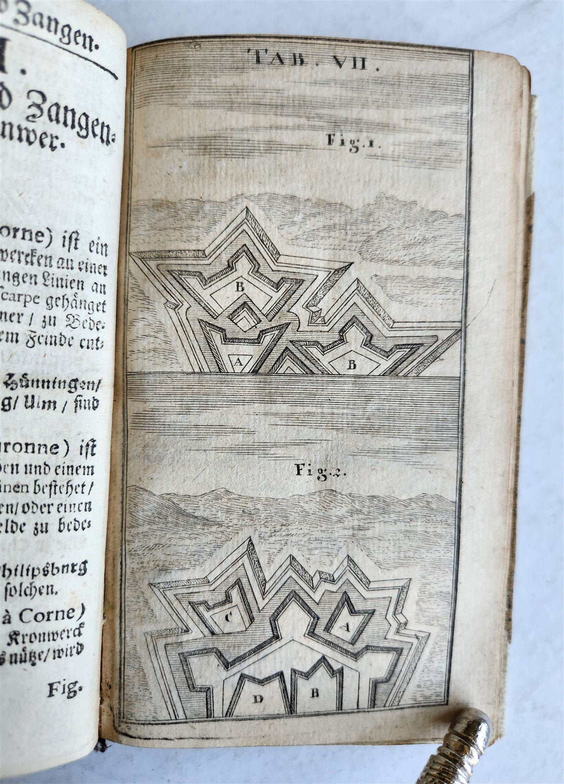 1715 MILITARY FORTIFICATIONS antique ILLUSTRATED w/ 21 PLATES in GERMAN