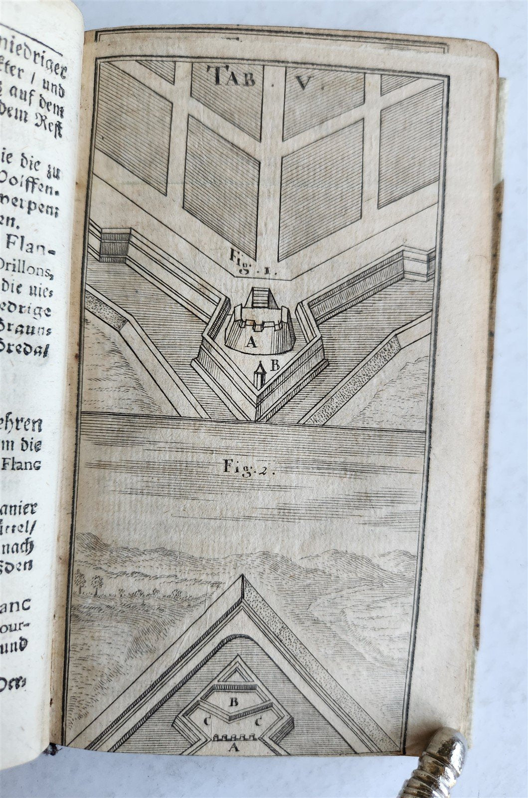 1715 MILITARY FORTIFICATIONS antique ILLUSTRATED w/ 21 PLATES in GERMAN