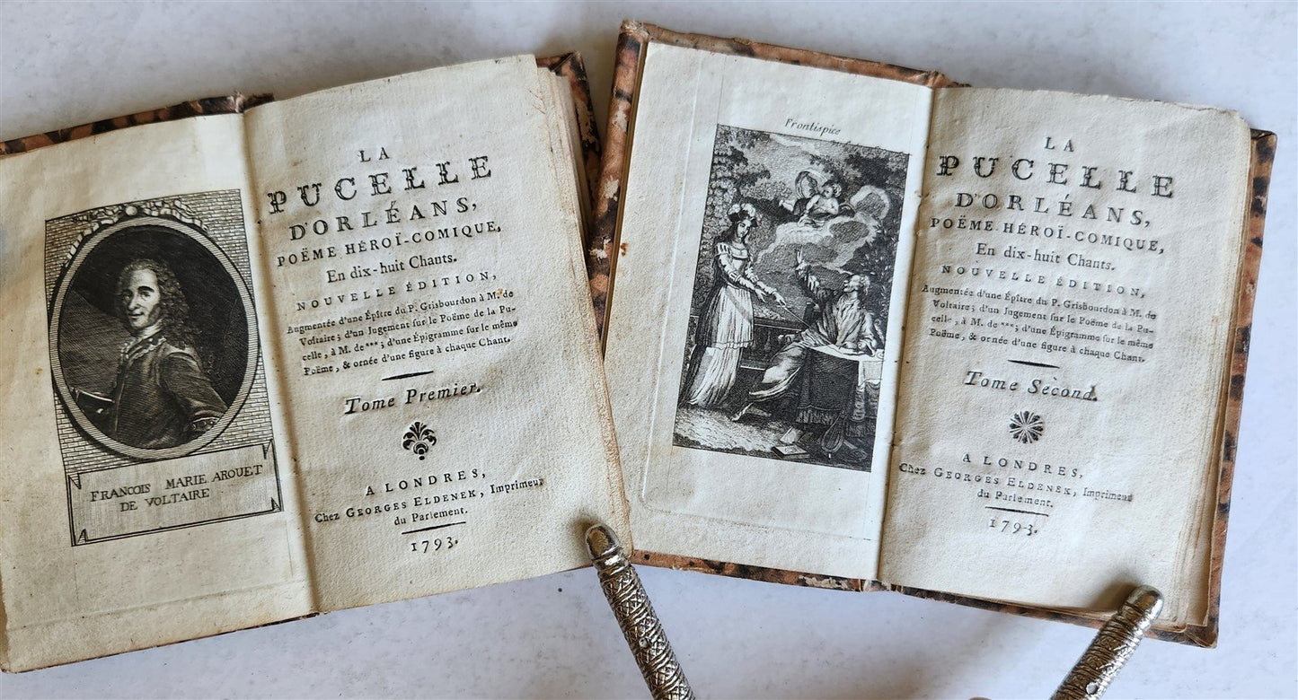 1793 EROTIC - MAID of ORLEANS by VOLTAIRE antique ILLUSTRATED in FRENCH