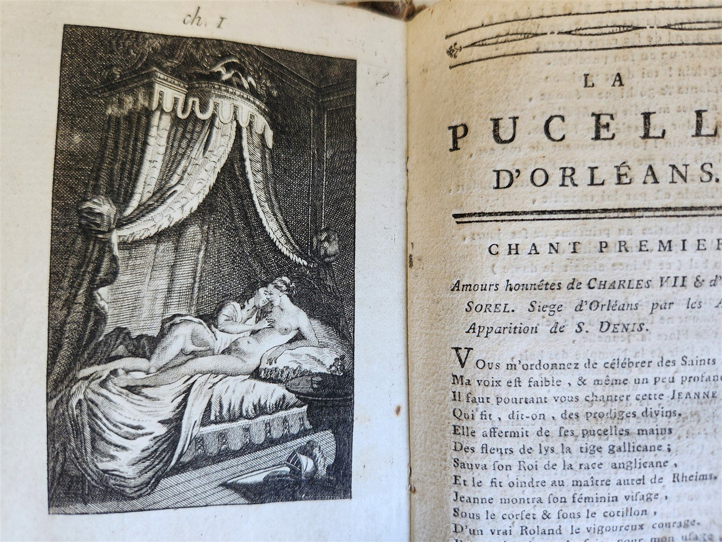 1793 EROTIC - MAID of ORLEANS by VOLTAIRE antique ILLUSTRATED in FRENCH