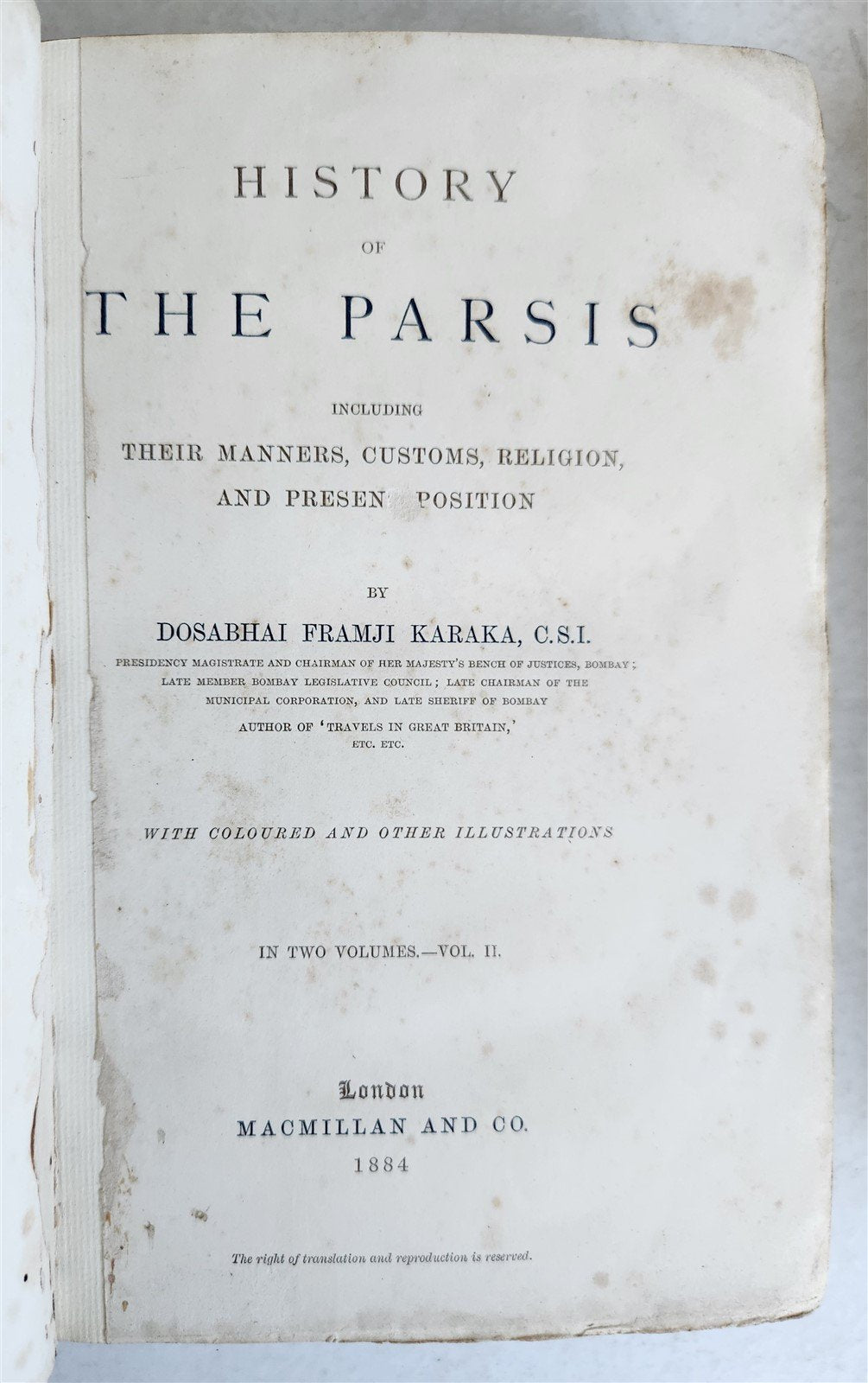 1884 ZOROASTRIANISM - HISTORY of PARSIS 2 VOLUMES antique ILLUSTRATED in ENGLISH