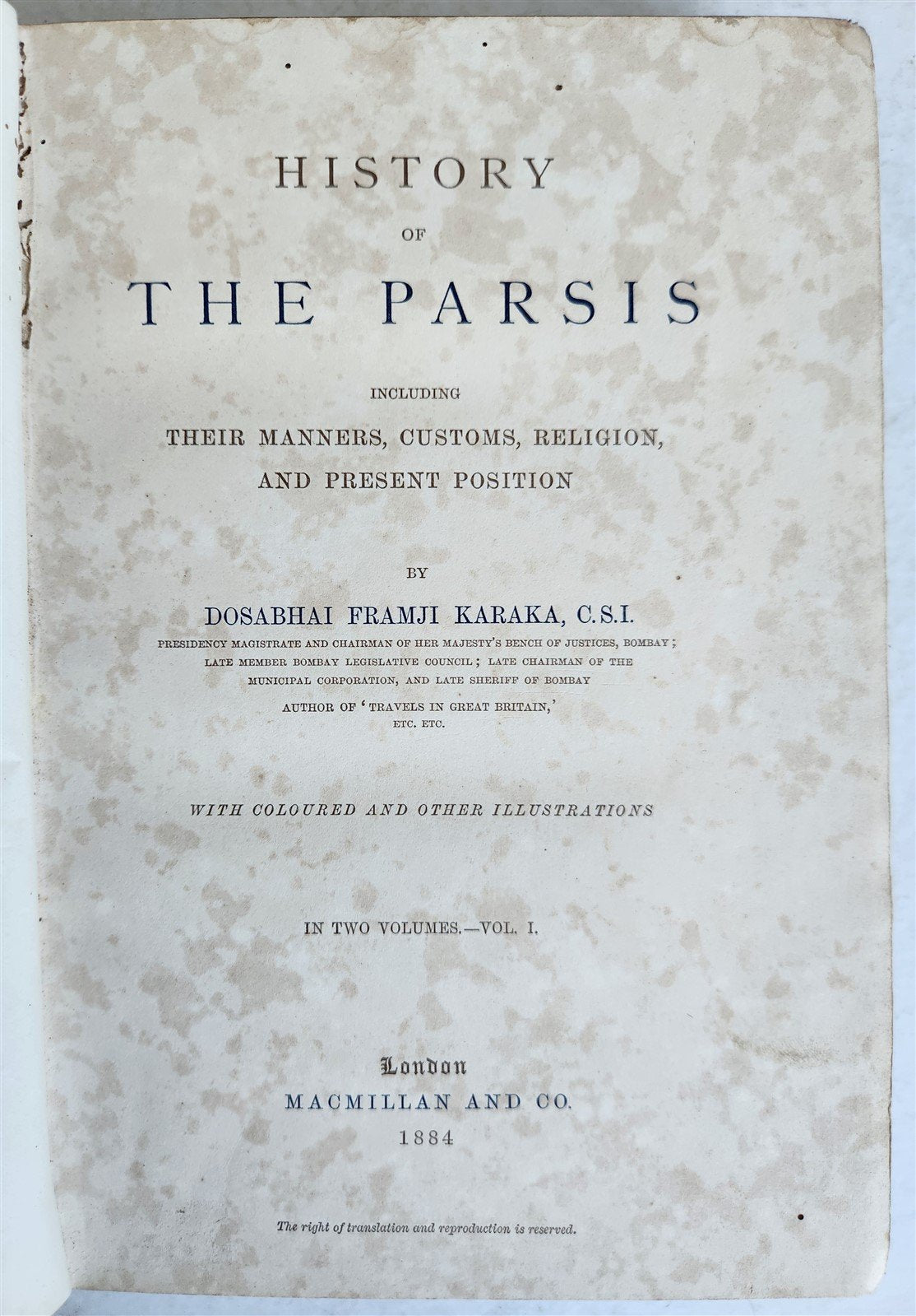 1884 ZOROASTRIANISM - HISTORY of PARSIS 2 VOLUMES antique ILLUSTRATED in ENGLISH