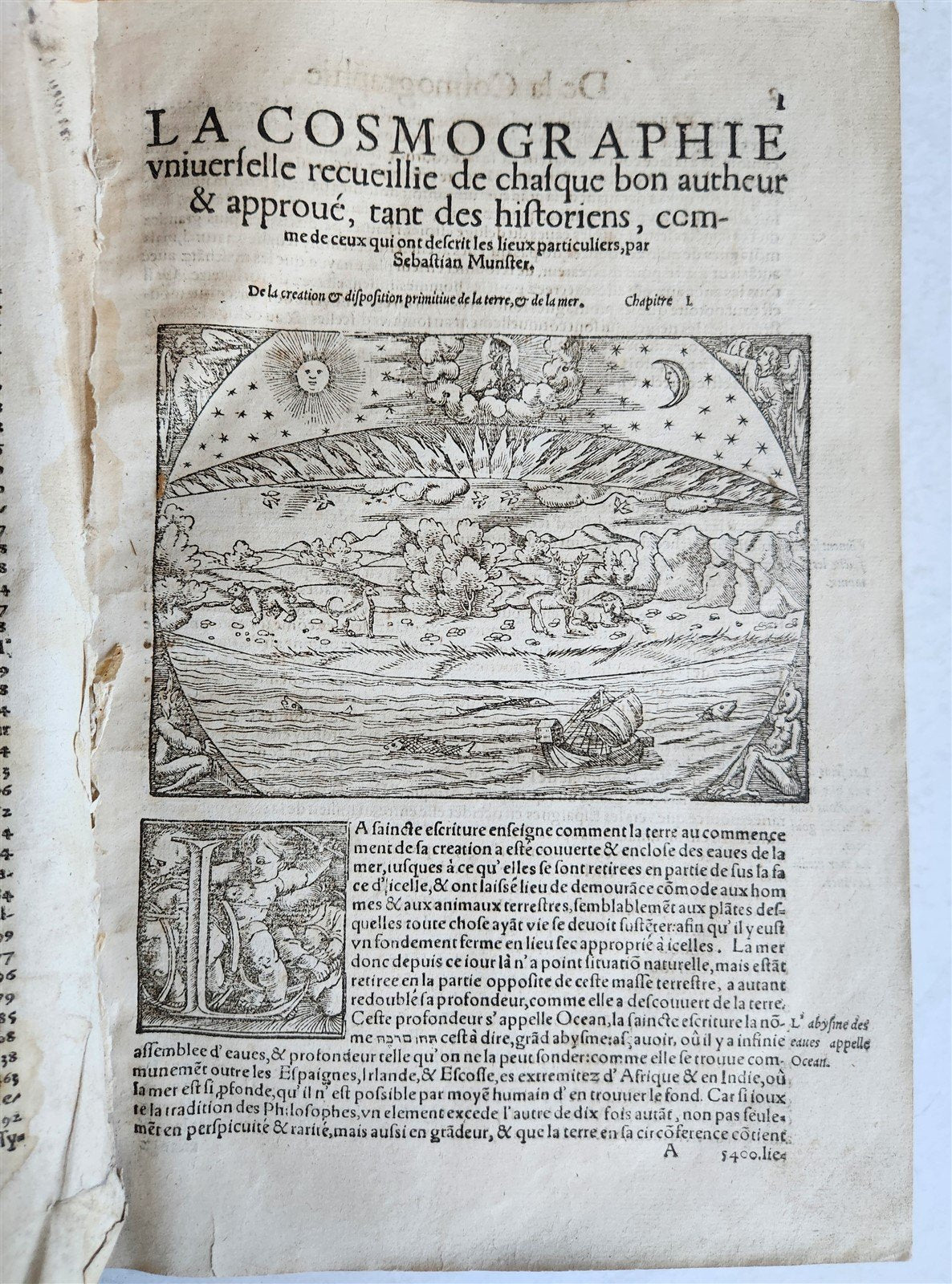 1568 COSMOGRAPHY by Sebastian Munster antique RARE ILLUSTRATED w/ MAPS VELLUM