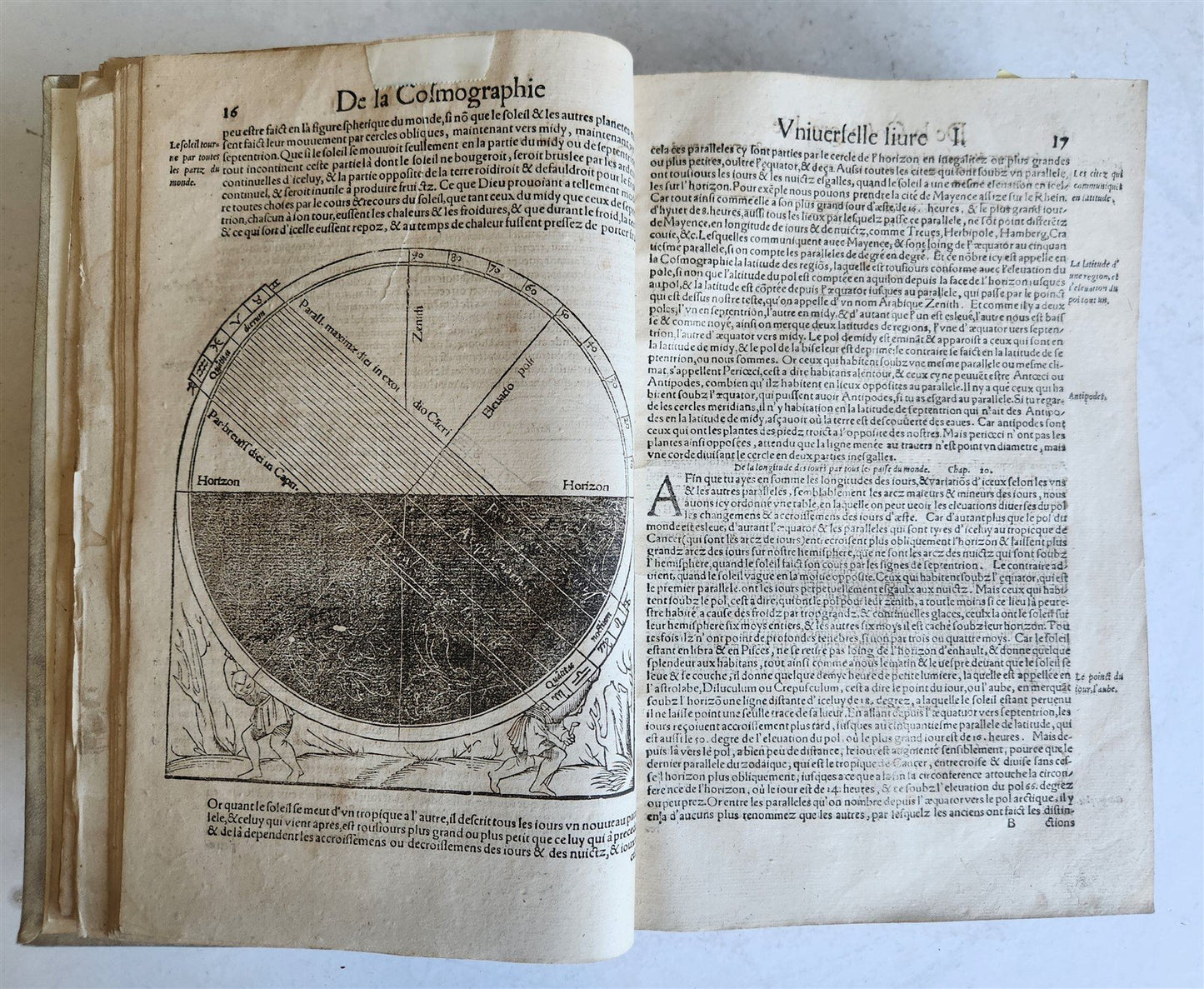 1568 COSMOGRAPHY by Sebastian Munster antique RARE ILLUSTRATED w/ MAPS VELLUM