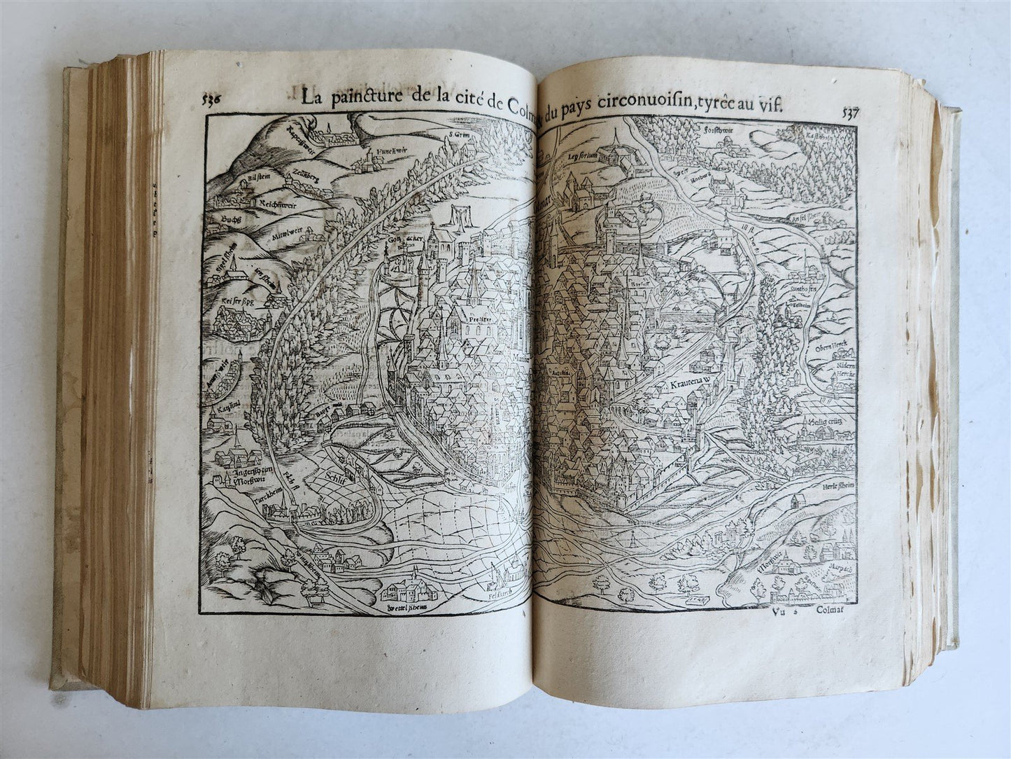 1568 COSMOGRAPHY by Sebastian Munster antique RARE ILLUSTRATED w/ MAPS VELLUM