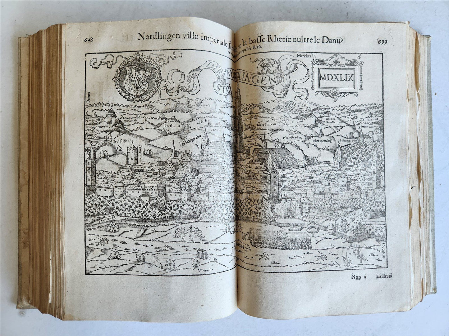 1568 COSMOGRAPHY by Sebastian Munster antique RARE ILLUSTRATED w/ MAPS VELLUM