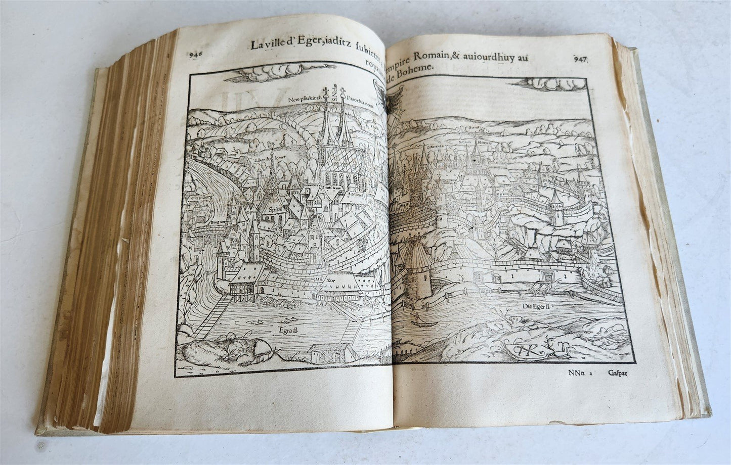 1568 COSMOGRAPHY by Sebastian Munster antique RARE ILLUSTRATED w/ MAPS VELLUM