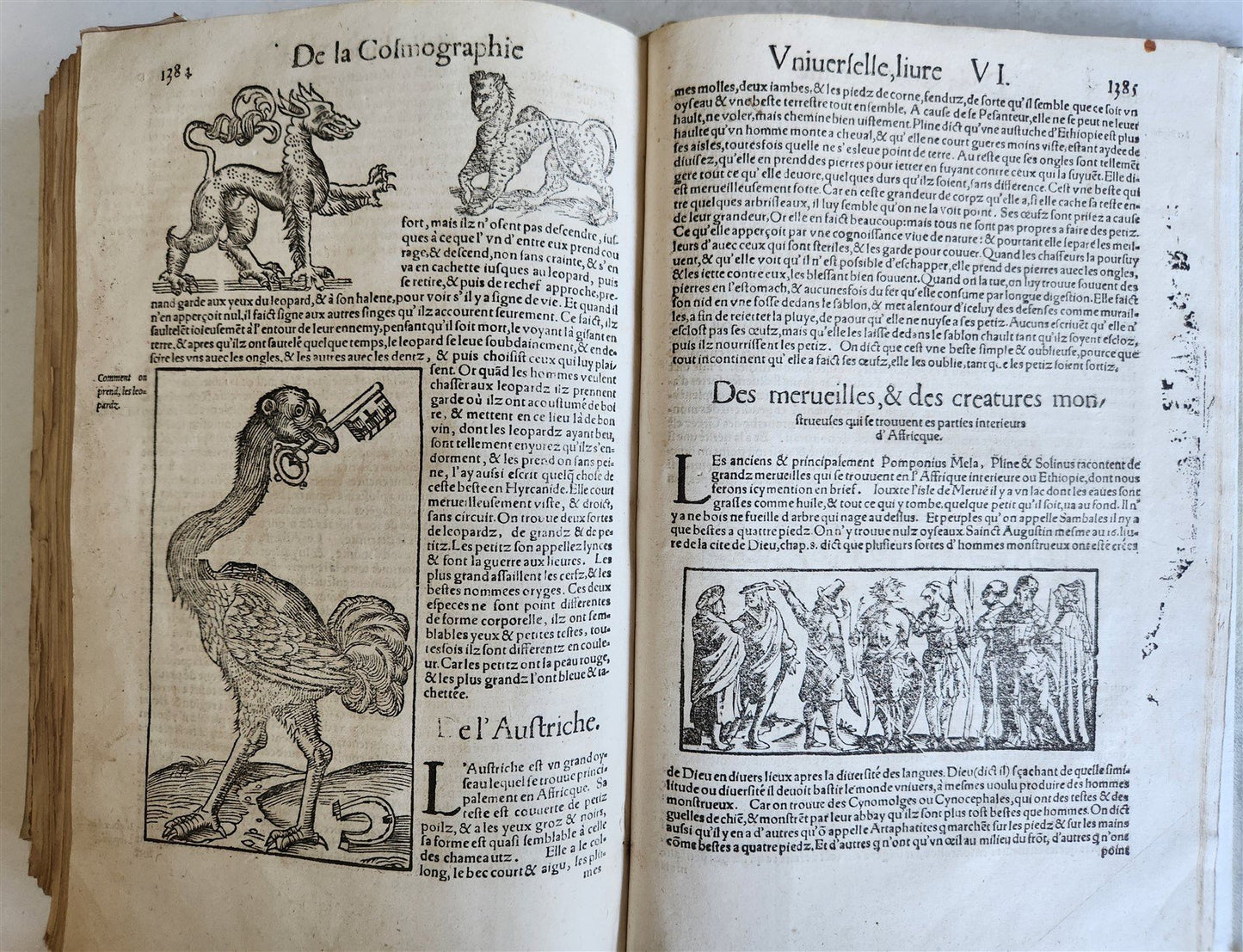 1568 COSMOGRAPHY by Sebastian Munster antique RARE ILLUSTRATED w/ MAPS VELLUM