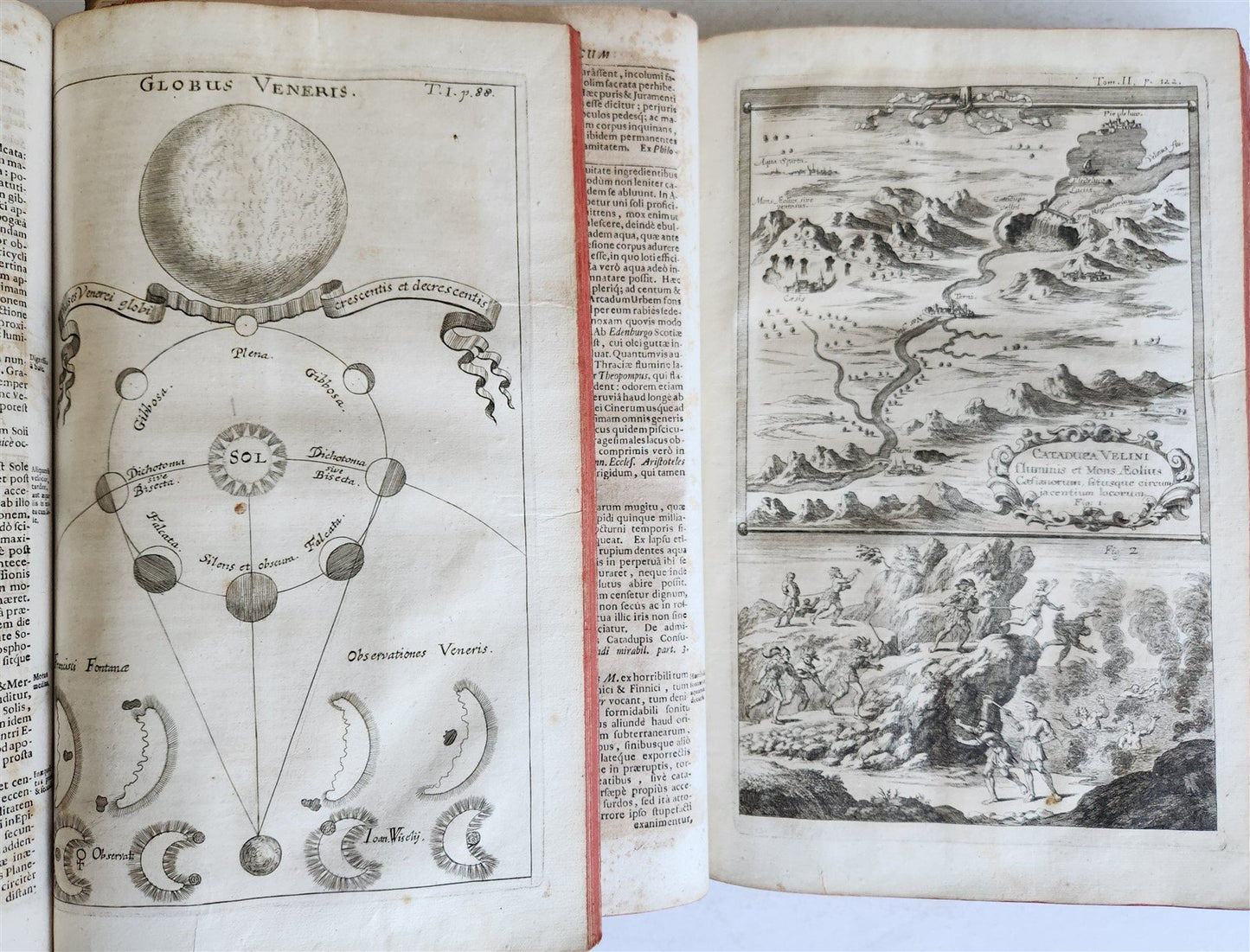 1696 ILLUSTRATED Specula physico-mathematico-historica antique 2 FOLIO VOLUMES