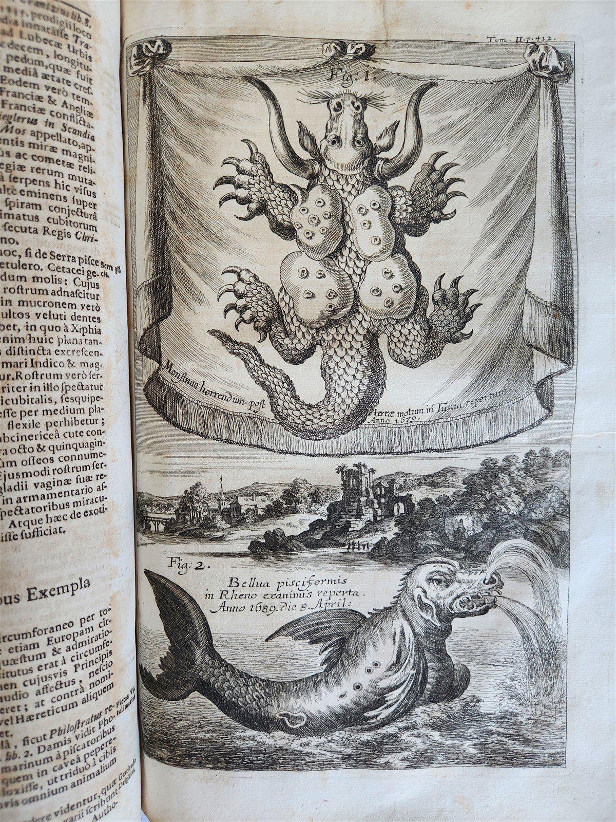 1696 ILLUSTRATED Specula physico-mathematico-historica antique 2 FOLIO VOLUMES
