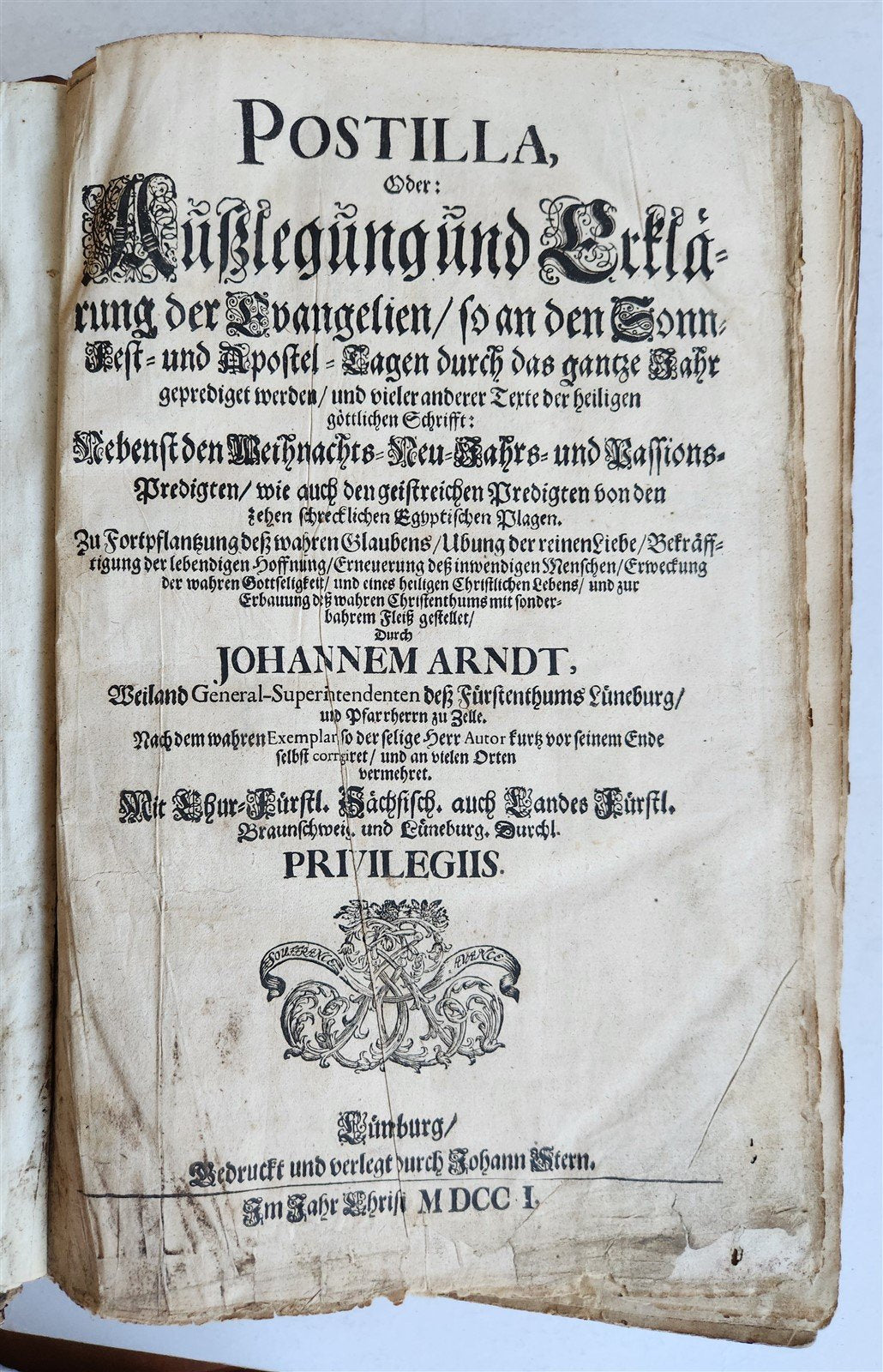 1701 BIBLE COMMENTARIES by J. Spangenberg antique ILLUSTRATED FOLIO in GERMAN