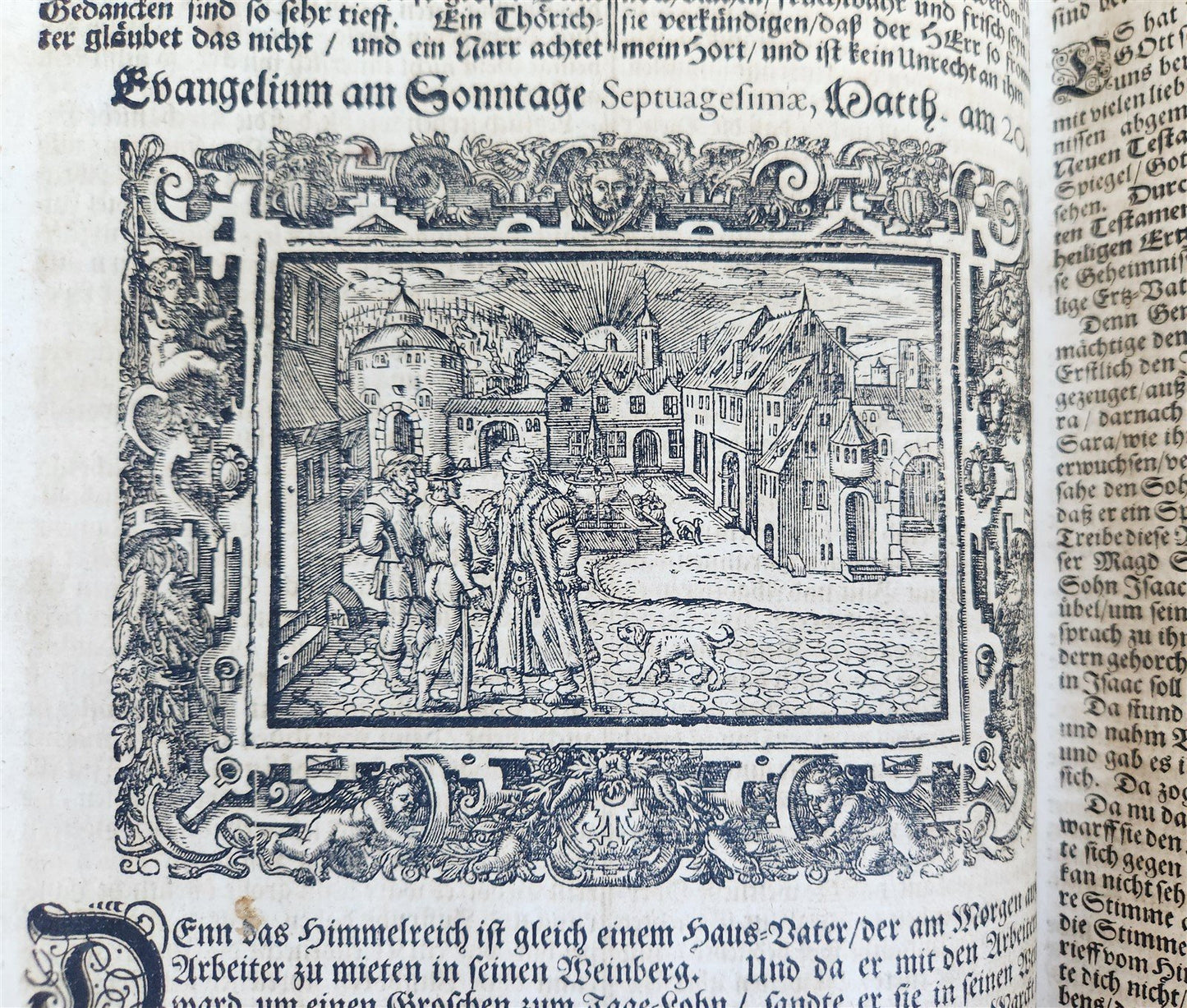1701 BIBLE COMMENTARIES by J. Spangenberg antique ILLUSTRATED FOLIO in GERMAN