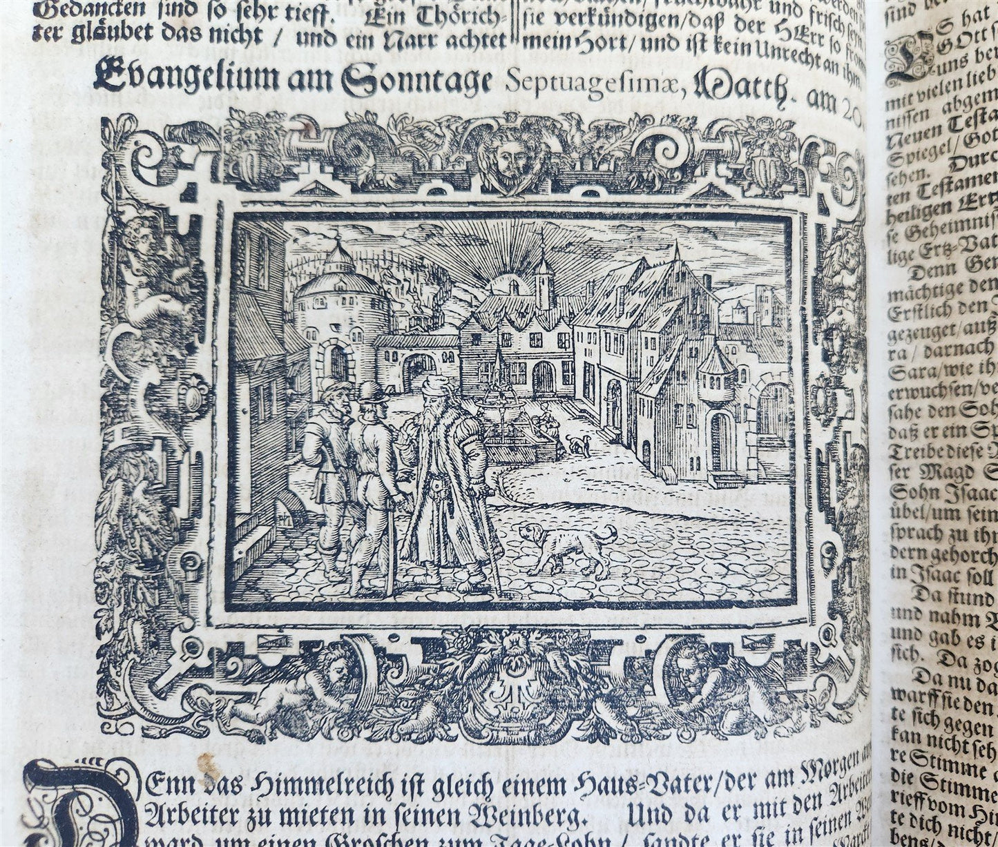 1701 BIBLE COMMENTARIES by J. Spangenberg antique ILLUSTRATED FOLIO in GERMAN