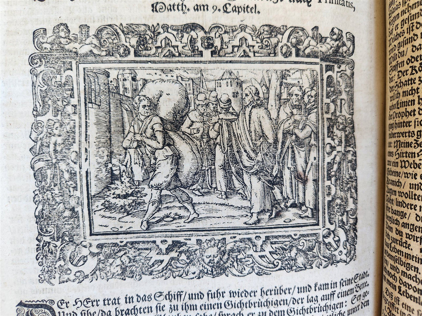 1701 BIBLE COMMENTARIES by J. Spangenberg antique ILLUSTRATED FOLIO in GERMAN