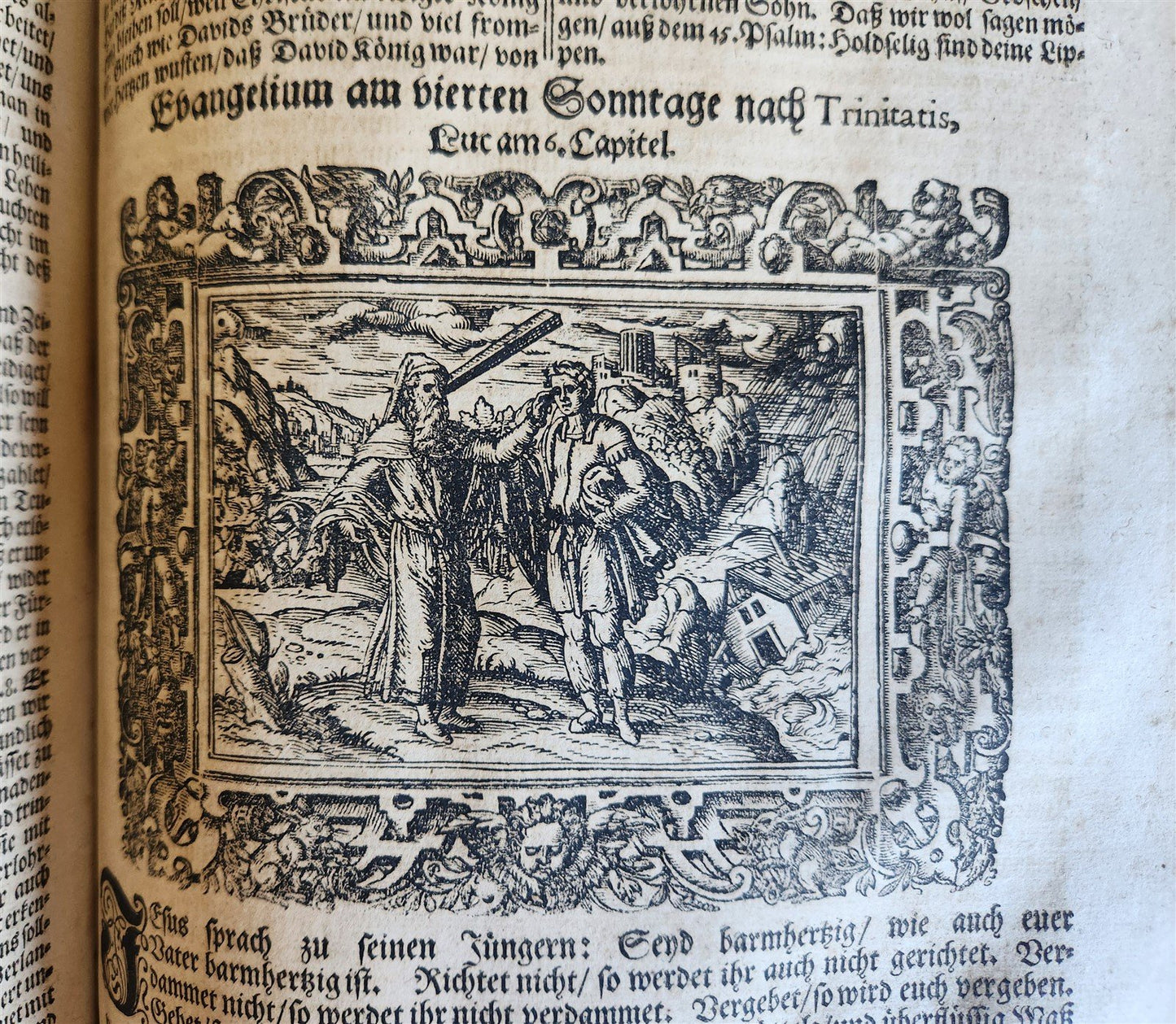 1701 BIBLE COMMENTARIES by J. Spangenberg antique ILLUSTRATED FOLIO in GERMAN