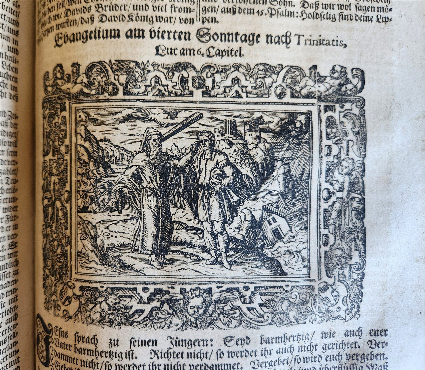 1701 BIBLE COMMENTARIES by J. Spangenberg antique ILLUSTRATED FOLIO in GERMAN