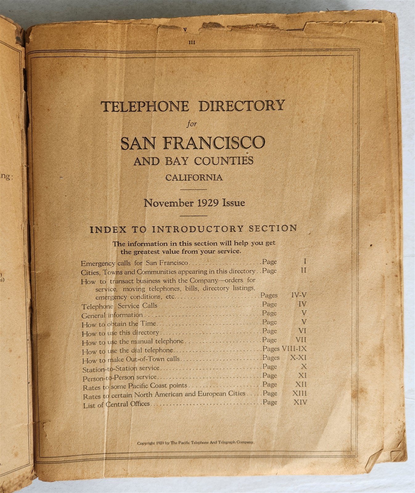 SAN FRANCISCO and BAY COUNTIES TELEPHONE DIRECTORY antique