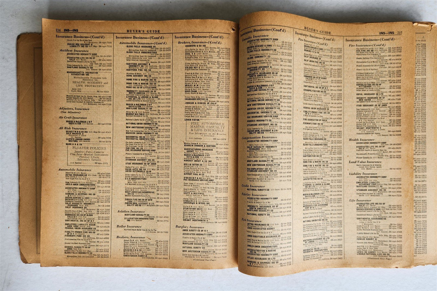 SAN FRANCISCO and BAY COUNTIES TELEPHONE DIRECTORY antique