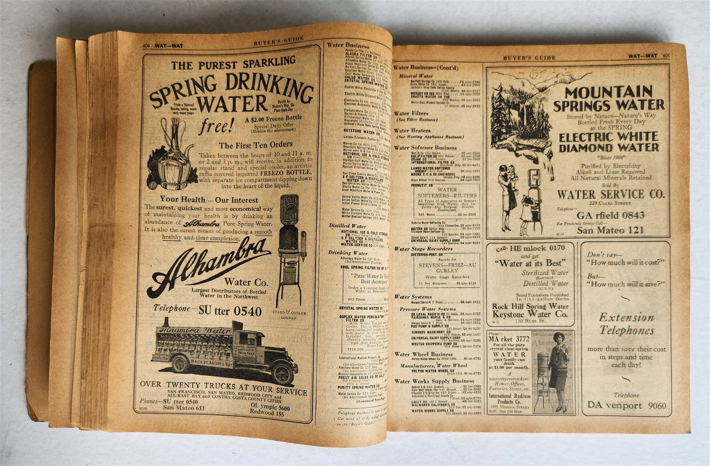SAN FRANCISCO and BAY COUNTIES TELEPHONE DIRECTORY antique