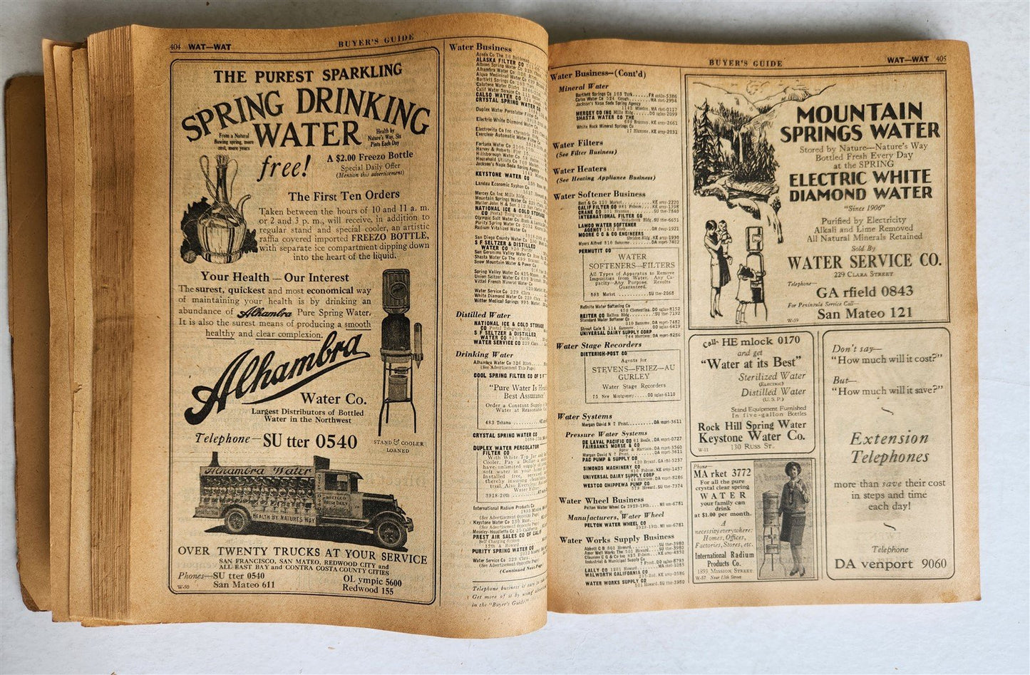 SAN FRANCISCO and BAY COUNTIES TELEPHONE DIRECTORY antique