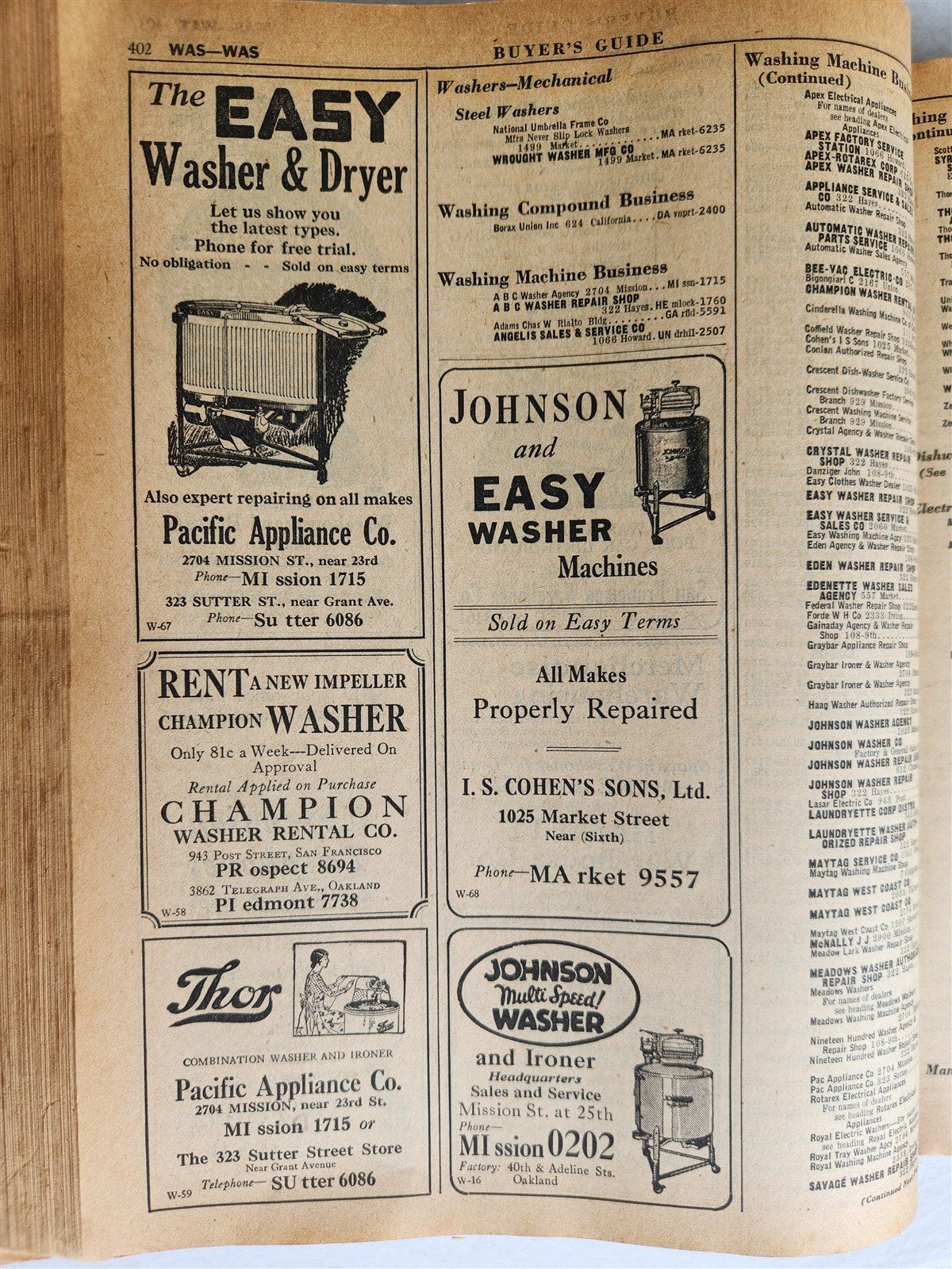SAN FRANCISCO and BAY COUNTIES TELEPHONE DIRECTORY antique
