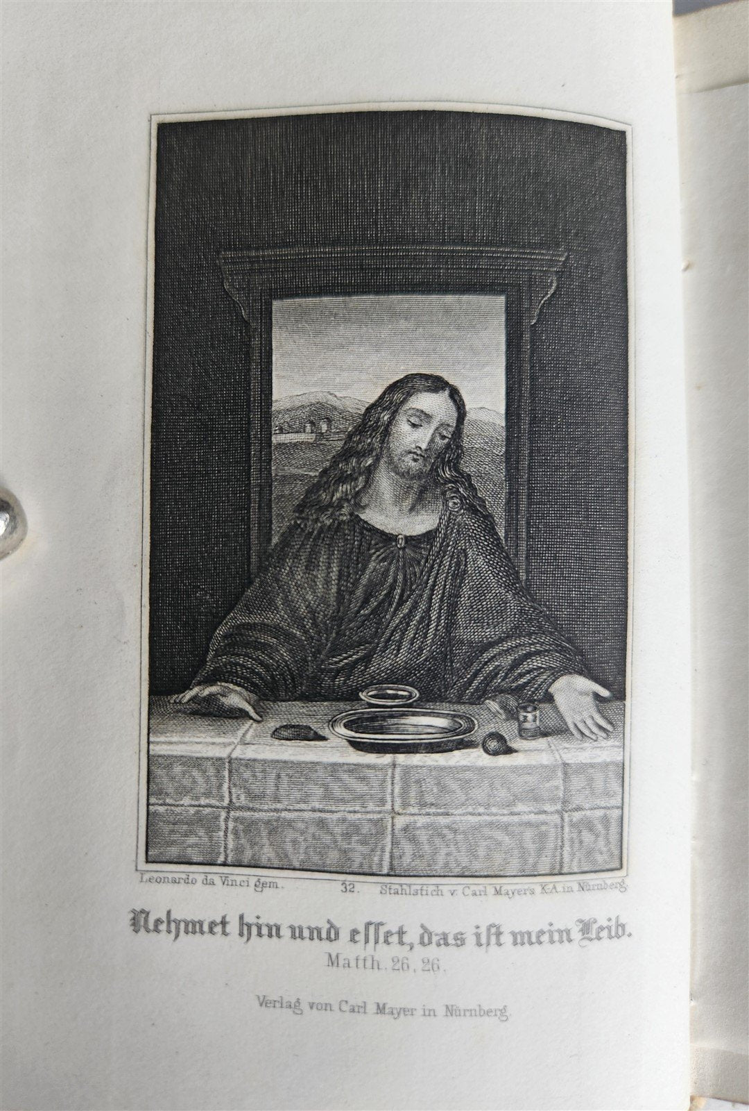 1876 PRAYER BOOK in GERMAN antique VELVET w/ SILVER EDGES BINDING