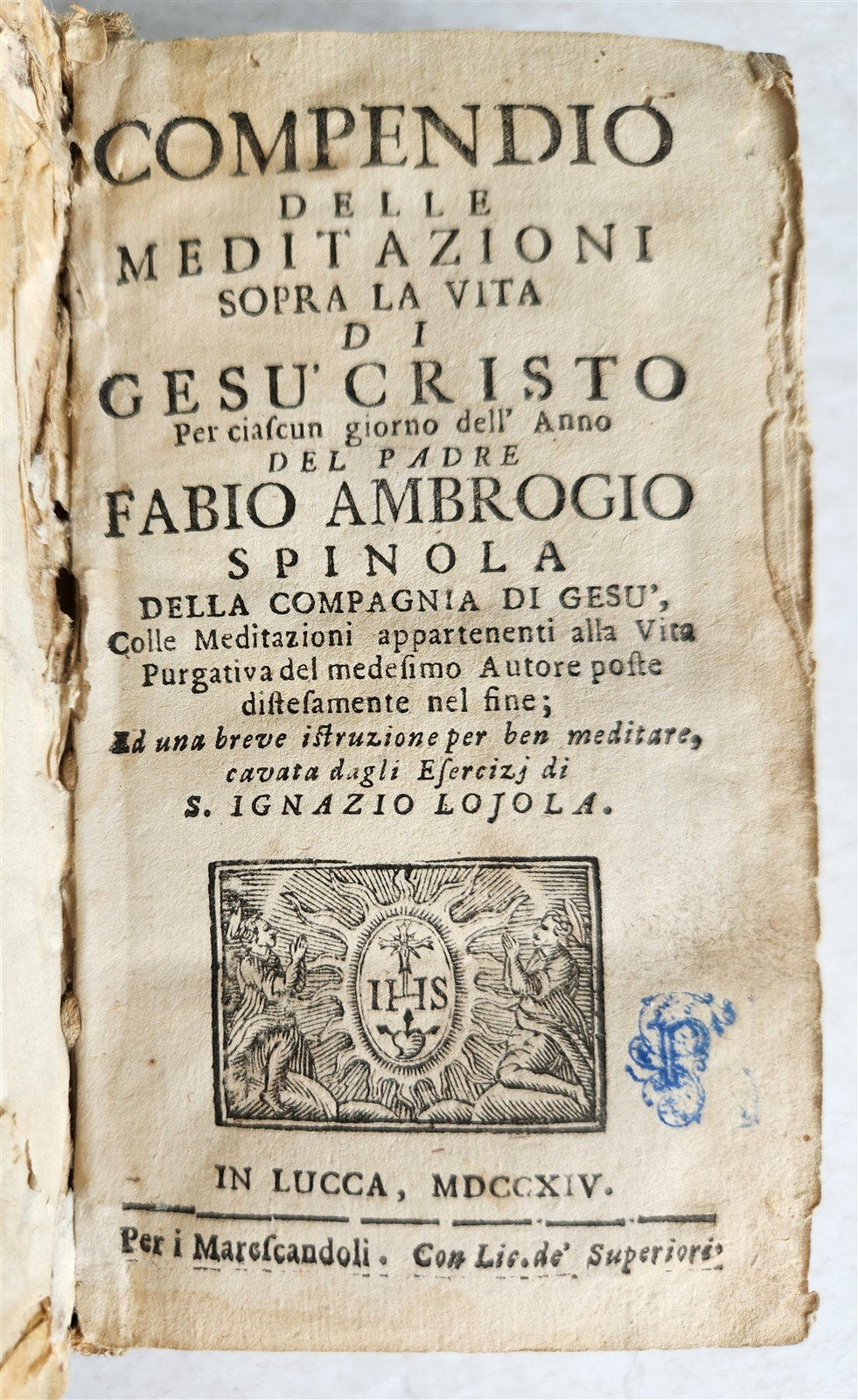 1714 COMPENDIO delle MADITAZIONI sopra la Vita di GESU' CRISTO antique VELLUM