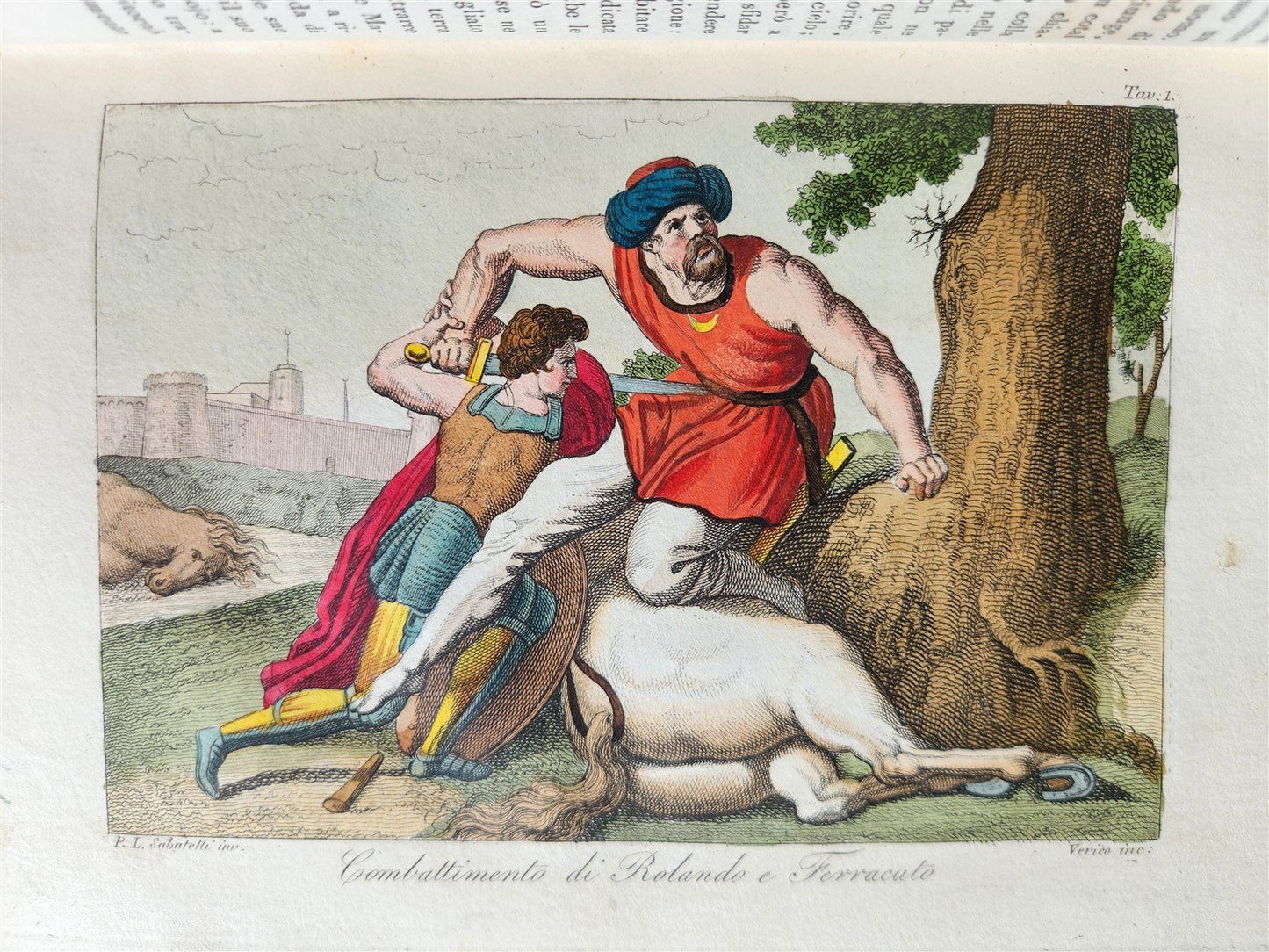 1830 ILLUSTRATED HISTORY of CAVALRY CHIVALRY antique in ITALIAN