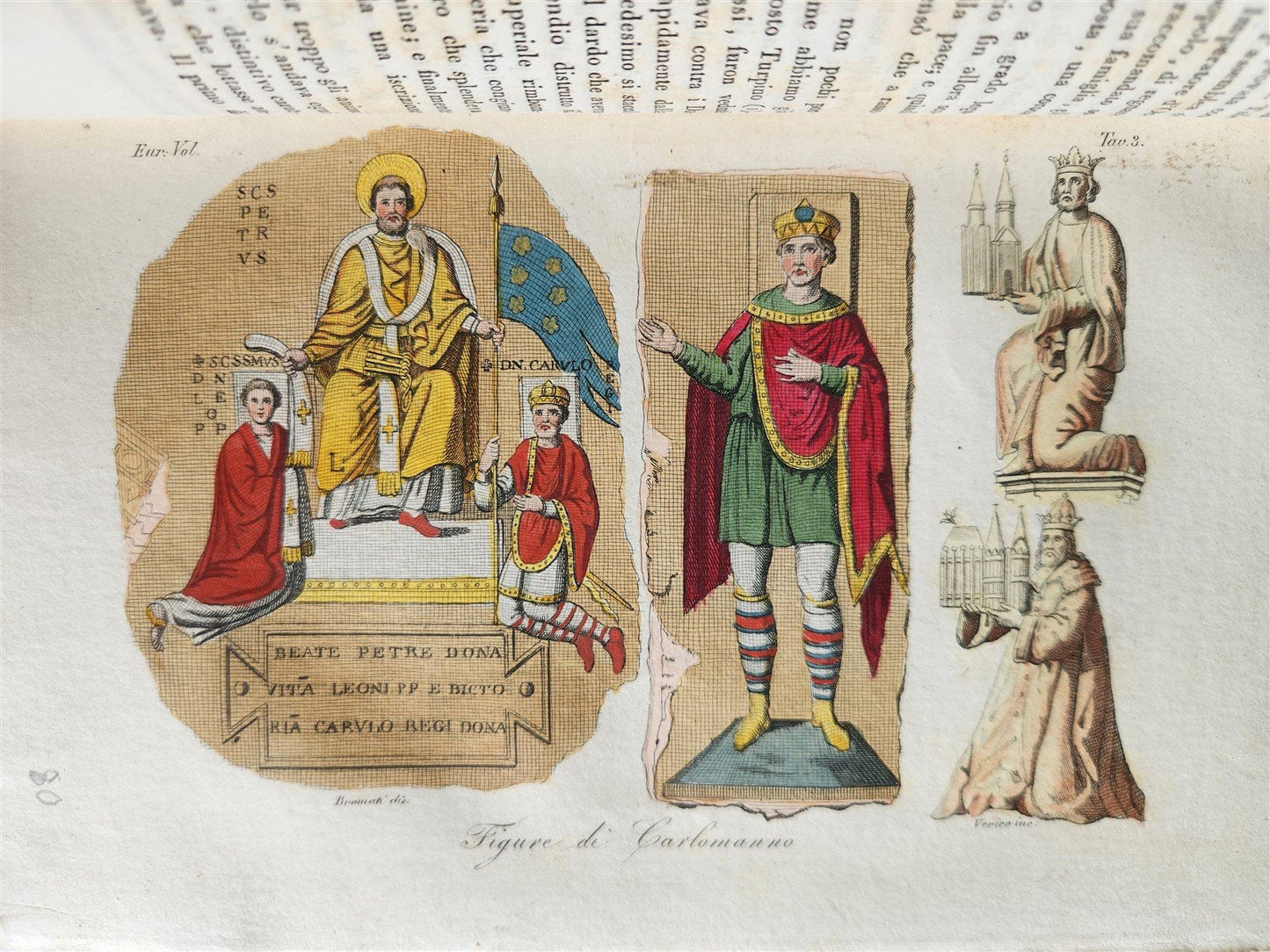 1830 ILLUSTRATED HISTORY of CAVALRY CHIVALRY antique in ITALIAN