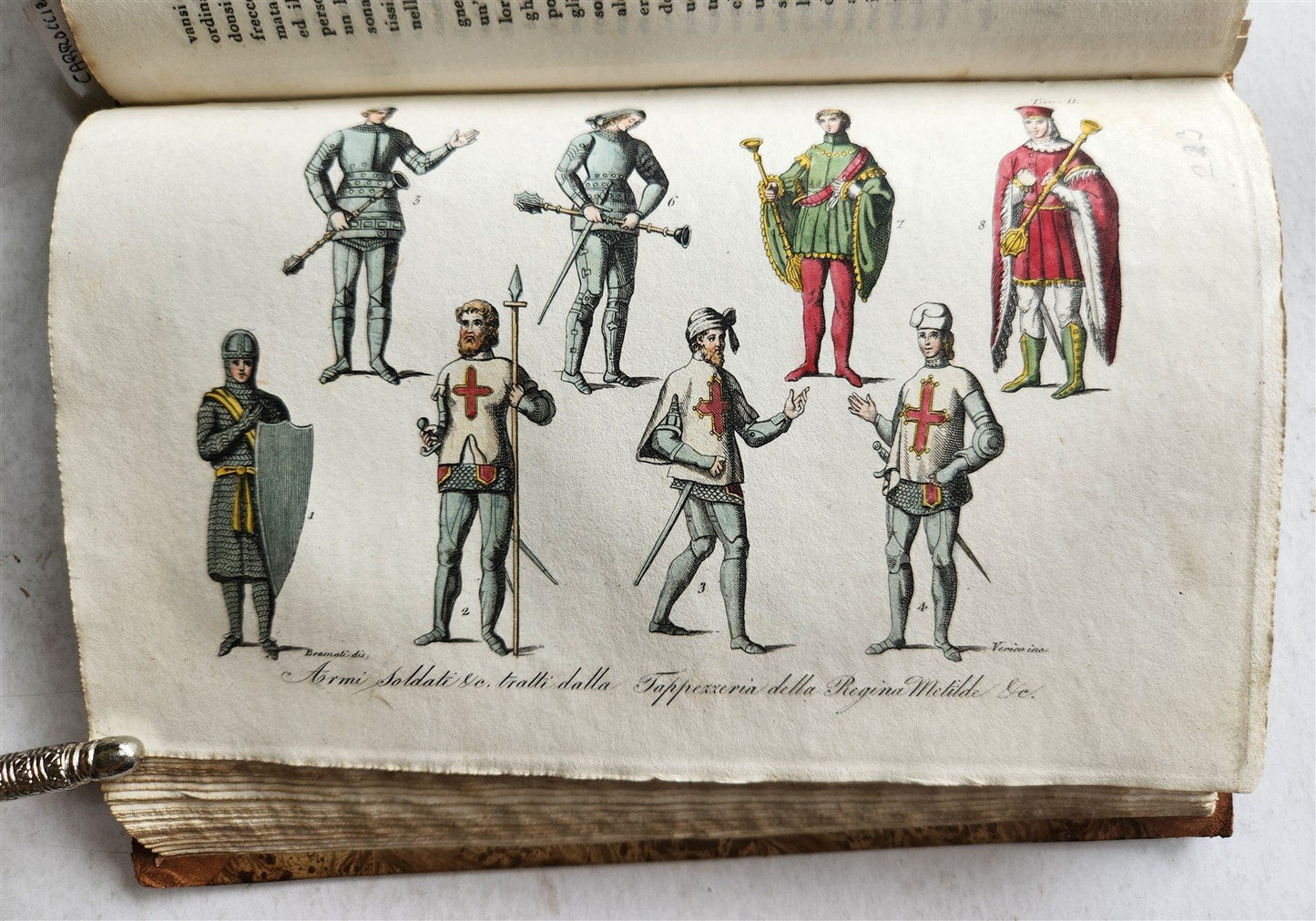 1830 ILLUSTRATED HISTORY of CAVALRY CHIVALRY antique in ITALIAN