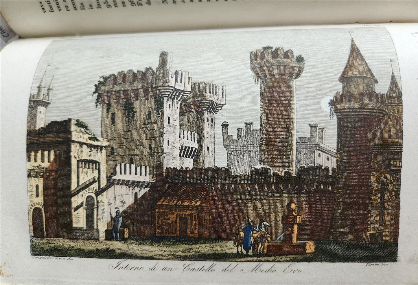 1830 ILLUSTRATED HISTORY of CAVALRY CHIVALRY antique in ITALIAN