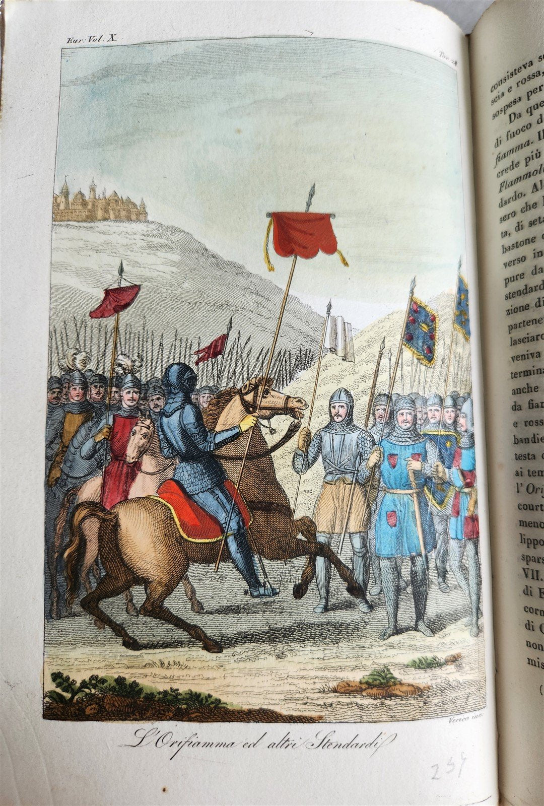 1830 ILLUSTRATED HISTORY of CAVALRY CHIVALRY antique in ITALIAN