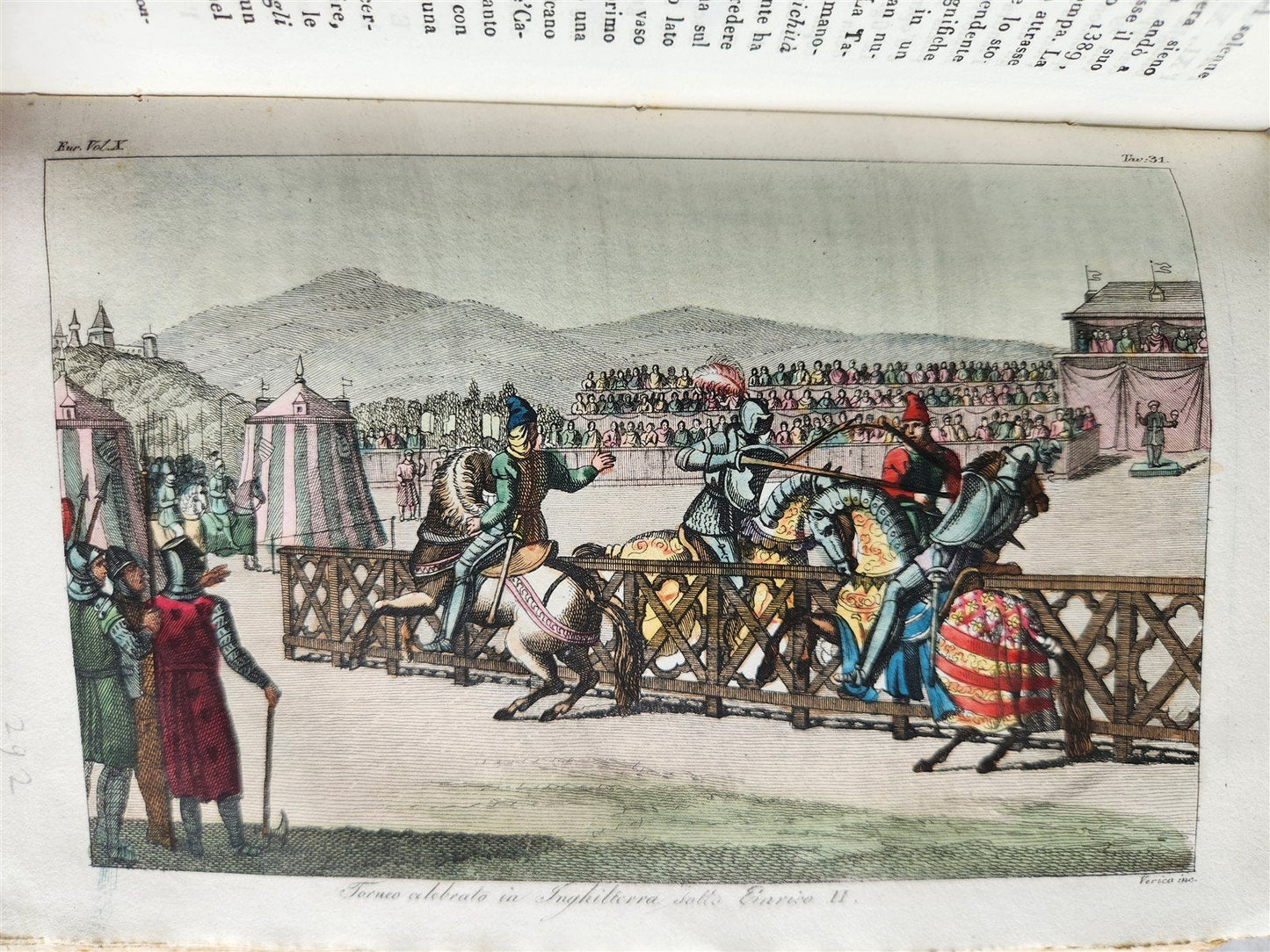 1830 ILLUSTRATED HISTORY of CAVALRY CHIVALRY antique in ITALIAN