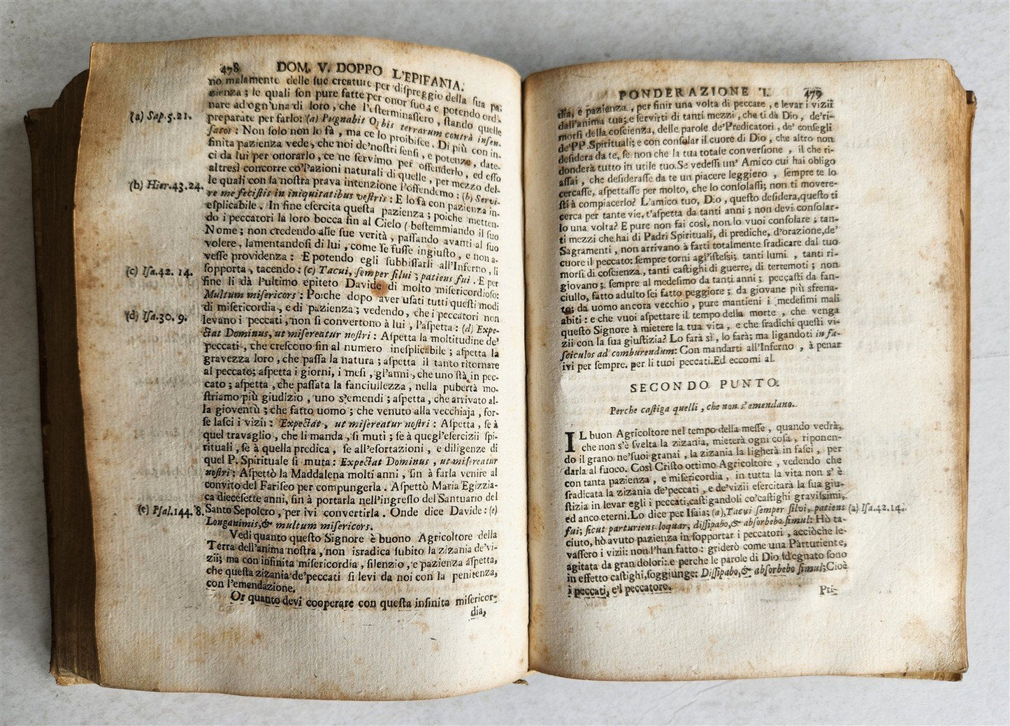 1723 THEOLOGY by D. LUDOVICO SABATINO LA LUCE EVANGELICA antique VELLUM BOUND