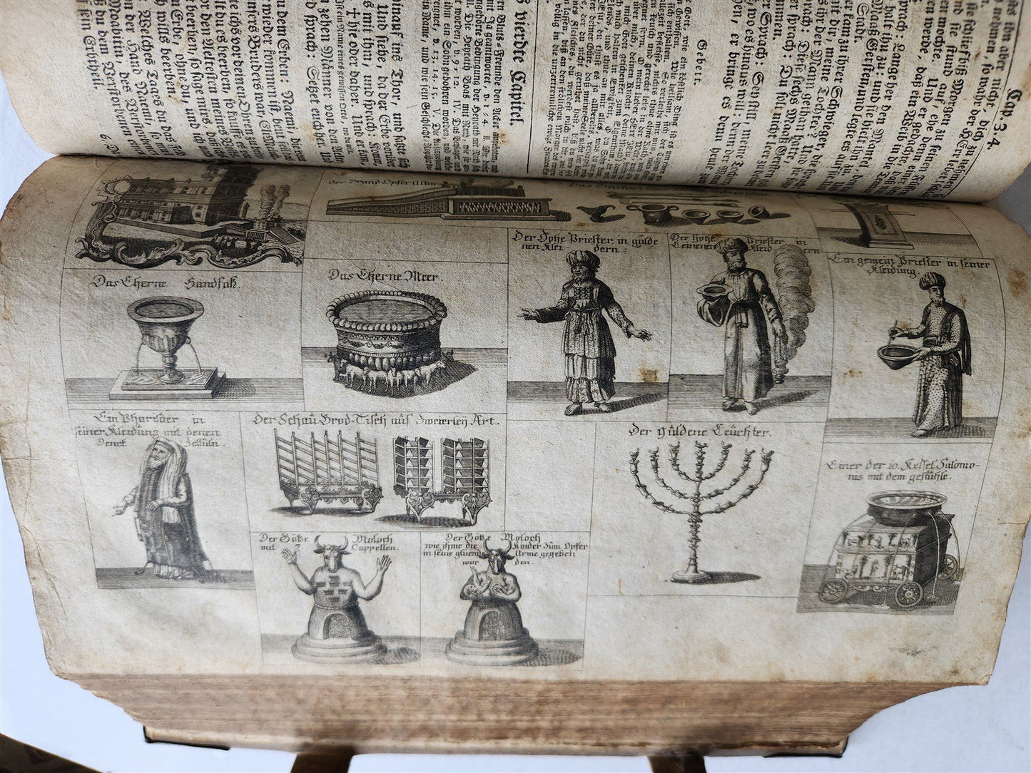 1770 BIBLE in GERMAN antique PIGSKIN FOLIO w/ BRASS FITTINGS illustrated w/ MAPS