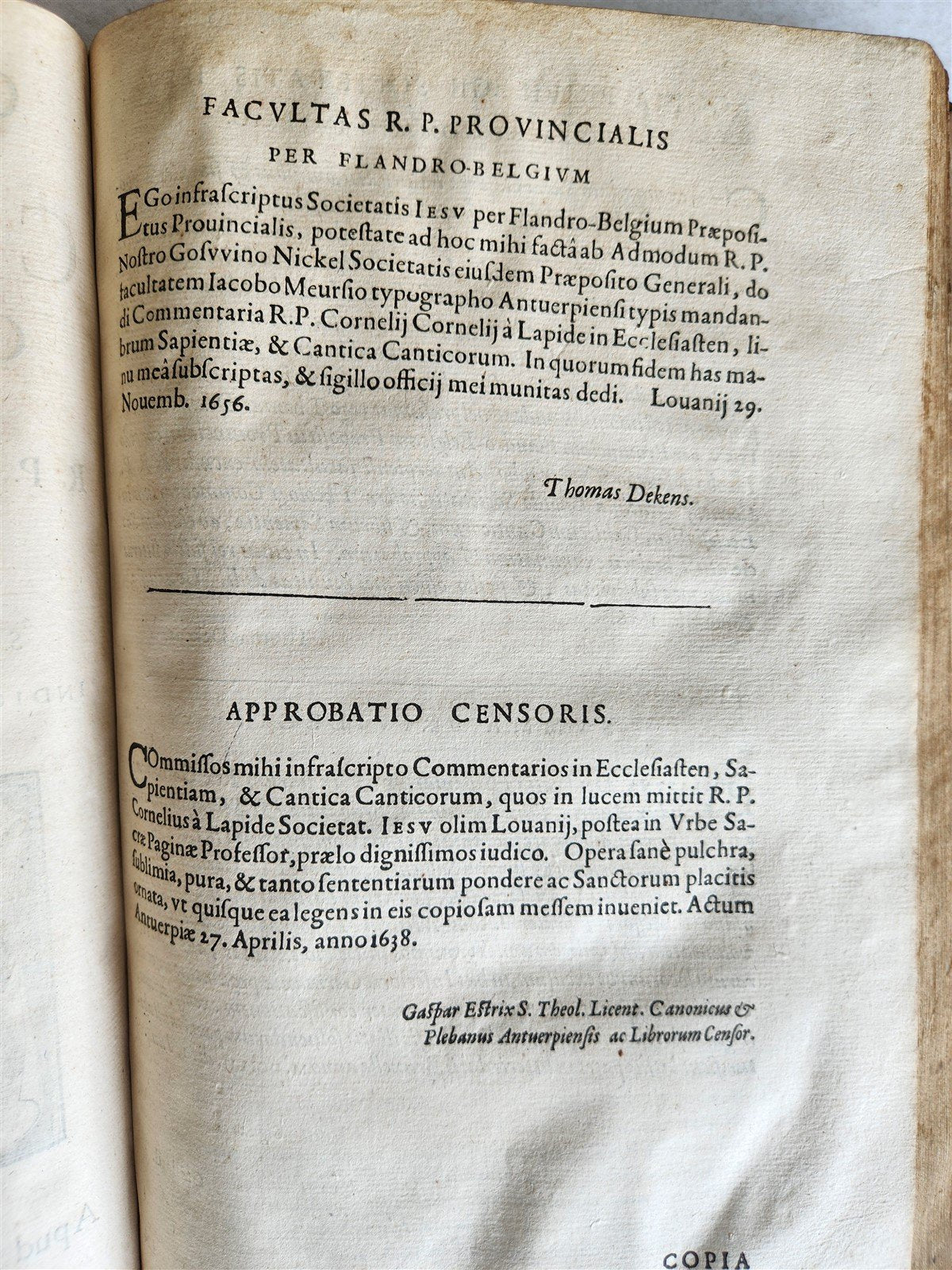 1657 Commentarii in ecclesiasten by CORNELIO LAPIDE antique PIGSKIN FOLIO