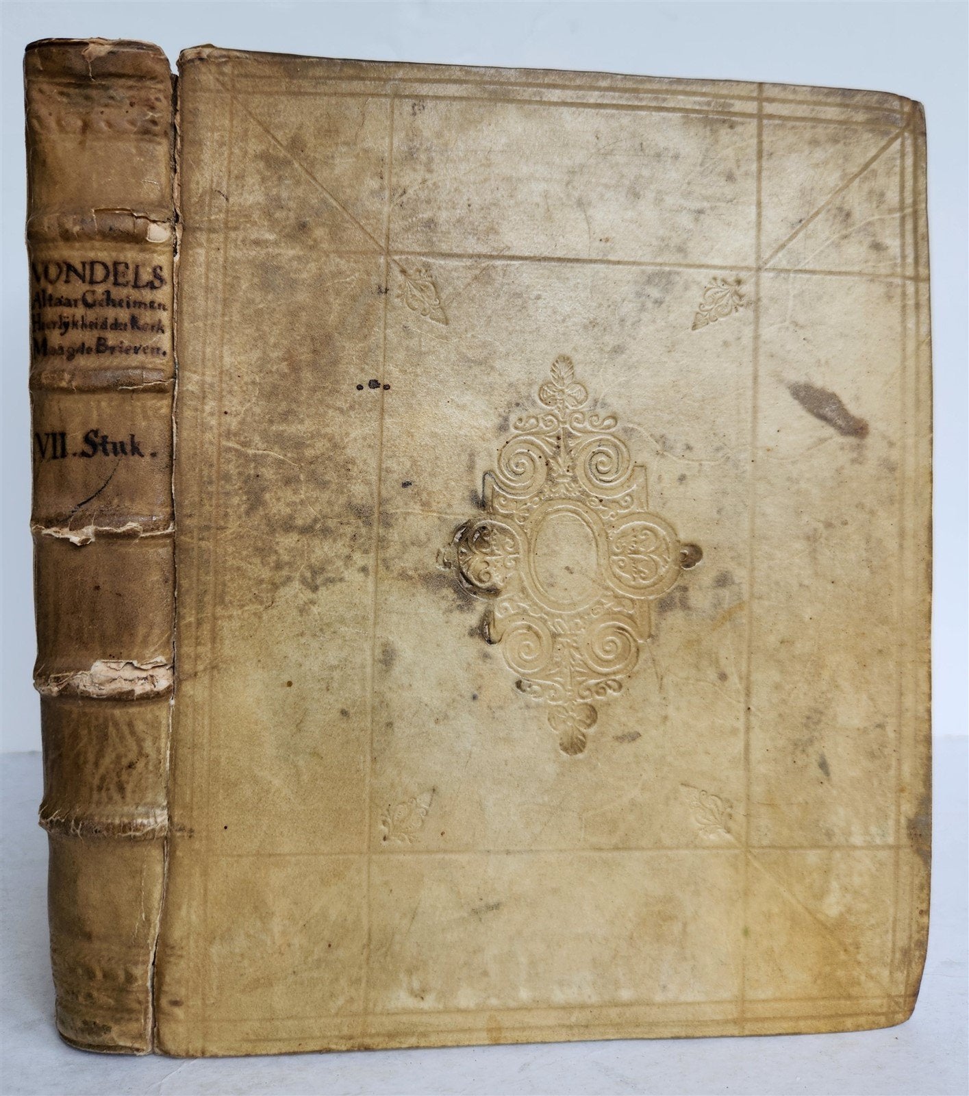 1718 ALTAR SECRETS in DUTCH ILLUSTRATED antique BLIND-STAMPED VELLUM