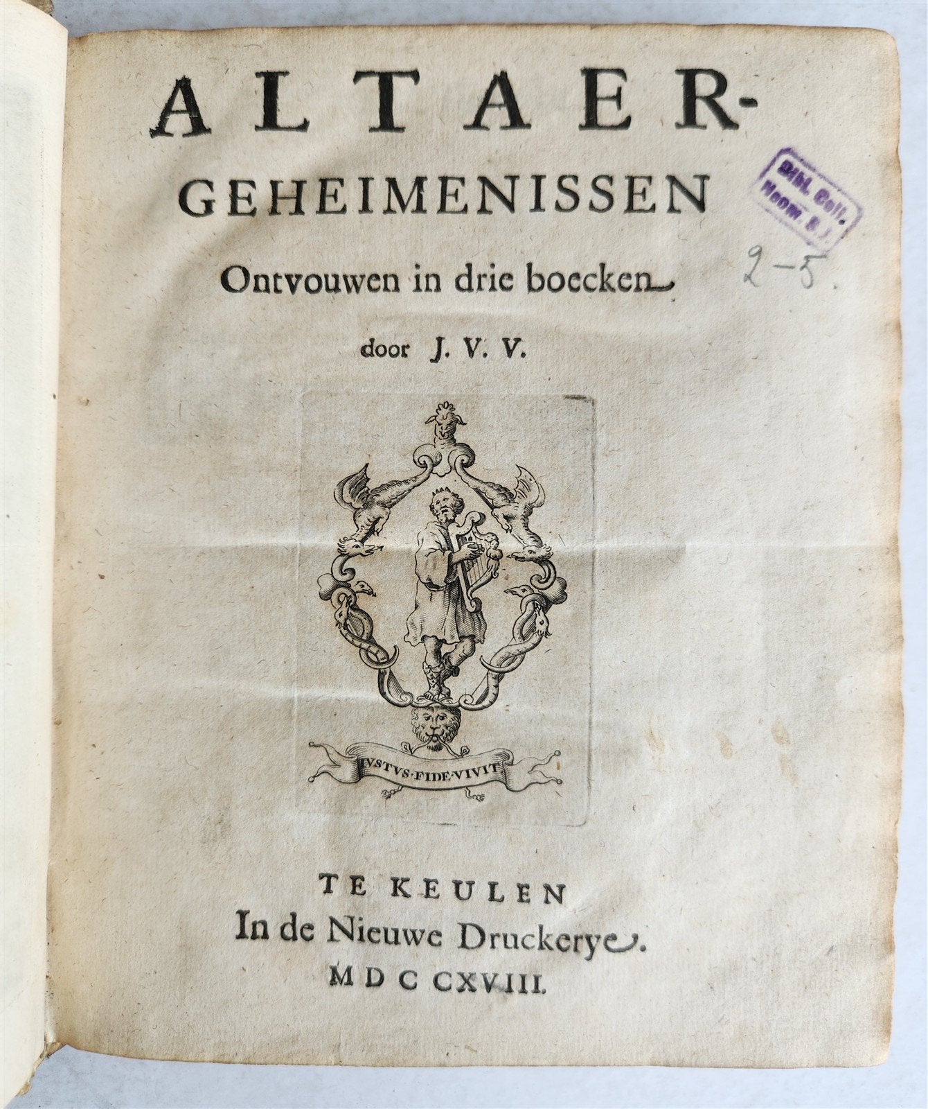 1718 ALTAR SECRETS in DUTCH ILLUSTRATED antique BLIND-STAMPED VELLUM