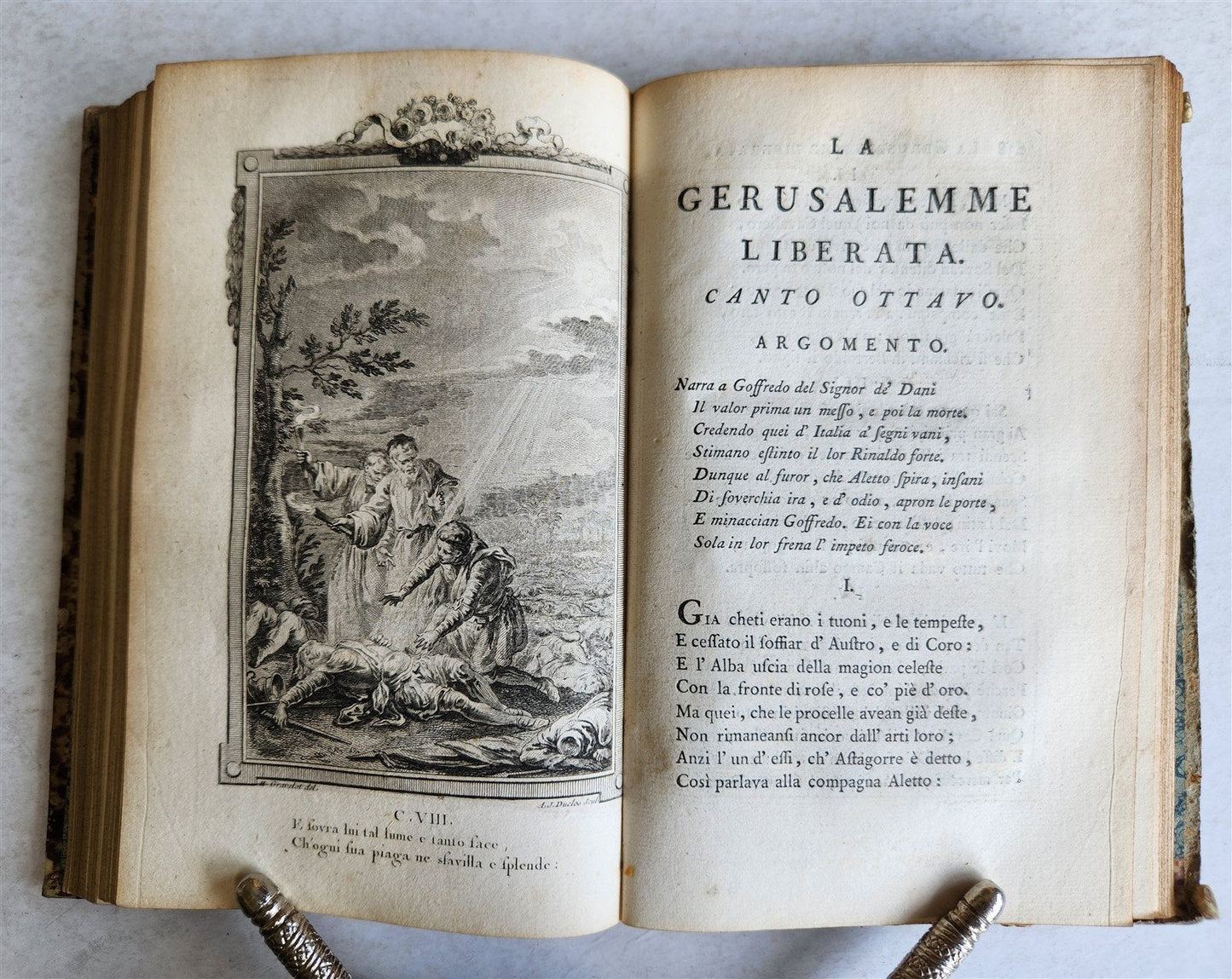 1792 GERUSALEMME LIBERATA by TORQUATO TASSO ITALIAN antique ILLUSTRATED 2 vols