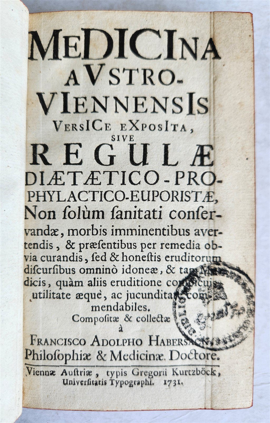 1731 MEDICINA ... diaetaetico-prophylactico antique by F. Habersack