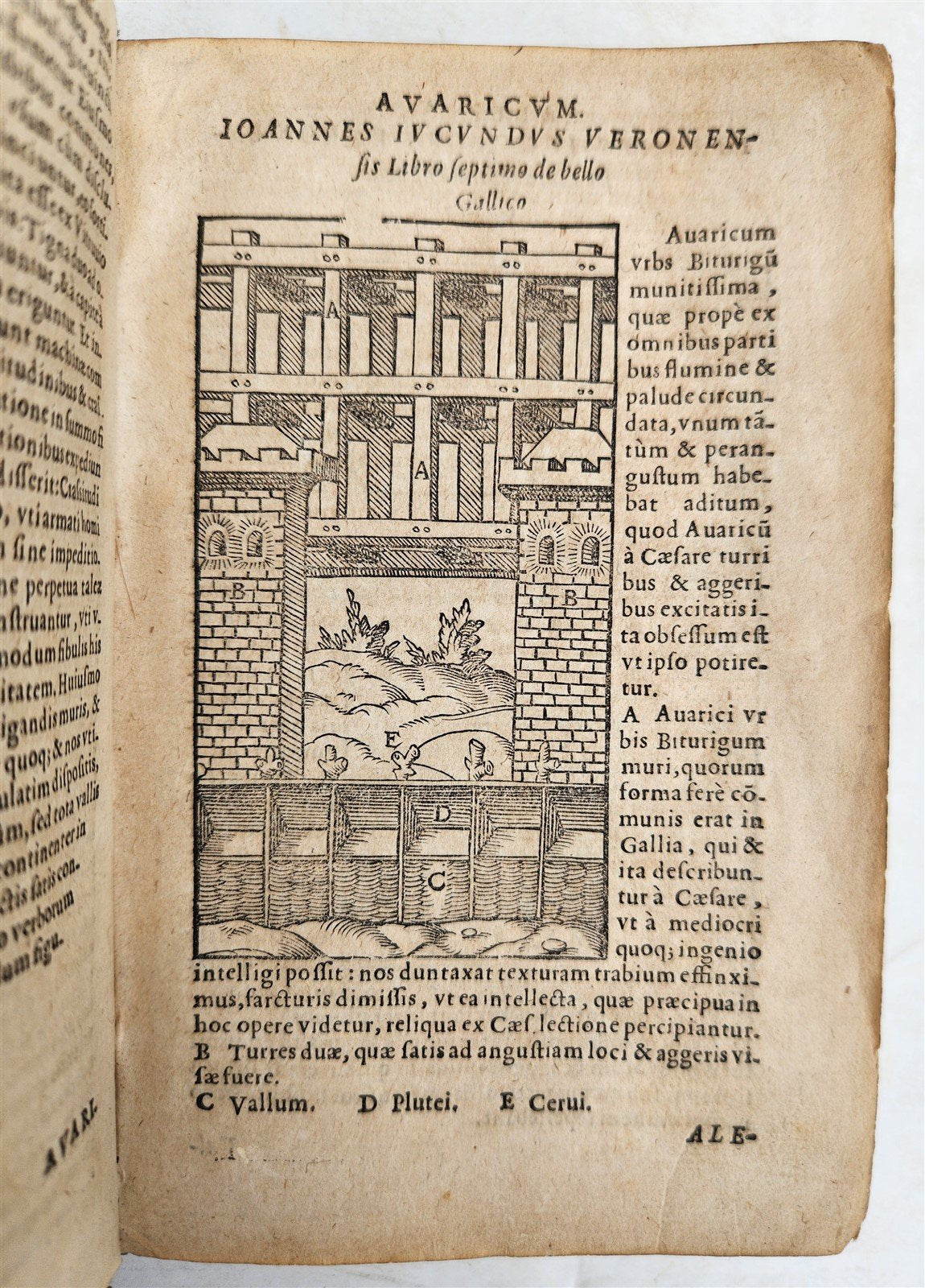 1579 JULIUS CAESAR ILLUSTRATED DE BELLO GALICO antique PIGSKIN BOUND 16th CENT.