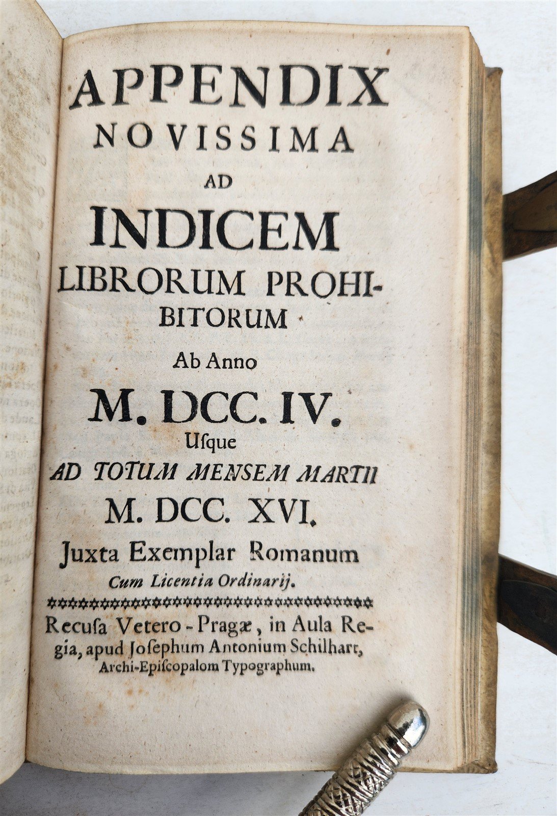 1726 INDEX of PROHIBITED BOOKS PRAGUE antique PIGSKIN BINDING Index librorum