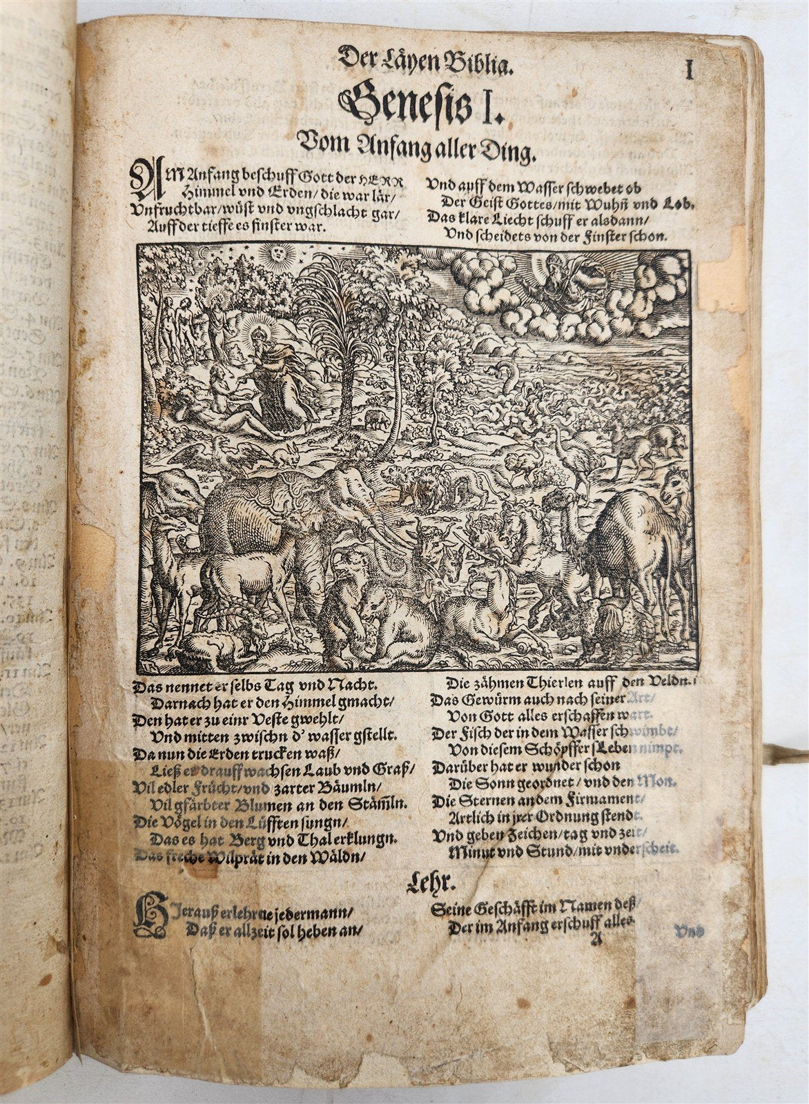 1569 PICTURE BIBLE antique ILLUSTRATED LAYMANS BIBLIA J. Amman Solis Bocksberger