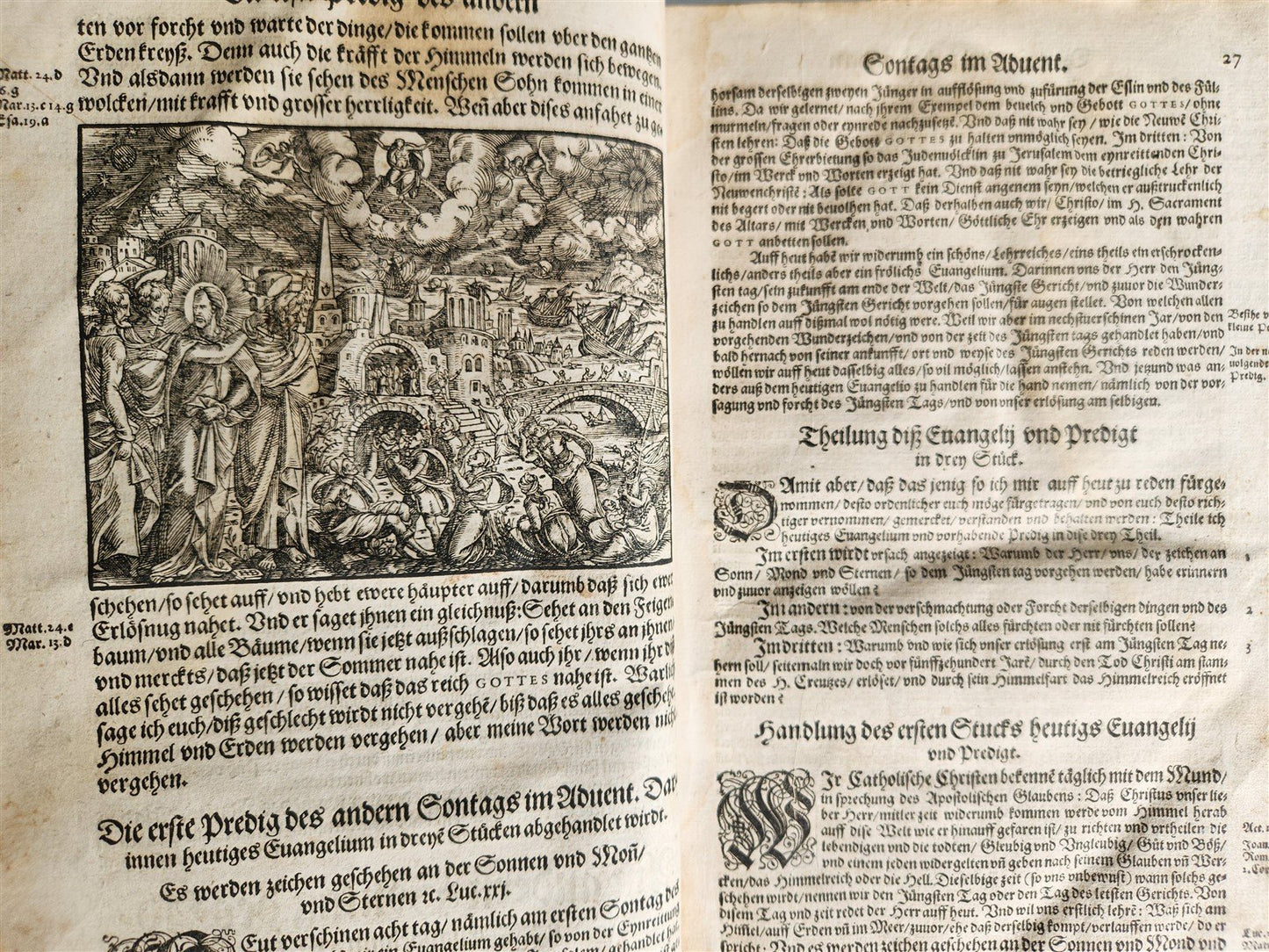 1577 BIBLE COMMENTARIES by J. Feucht ILLUSTRATED antique 16th century FOLIO